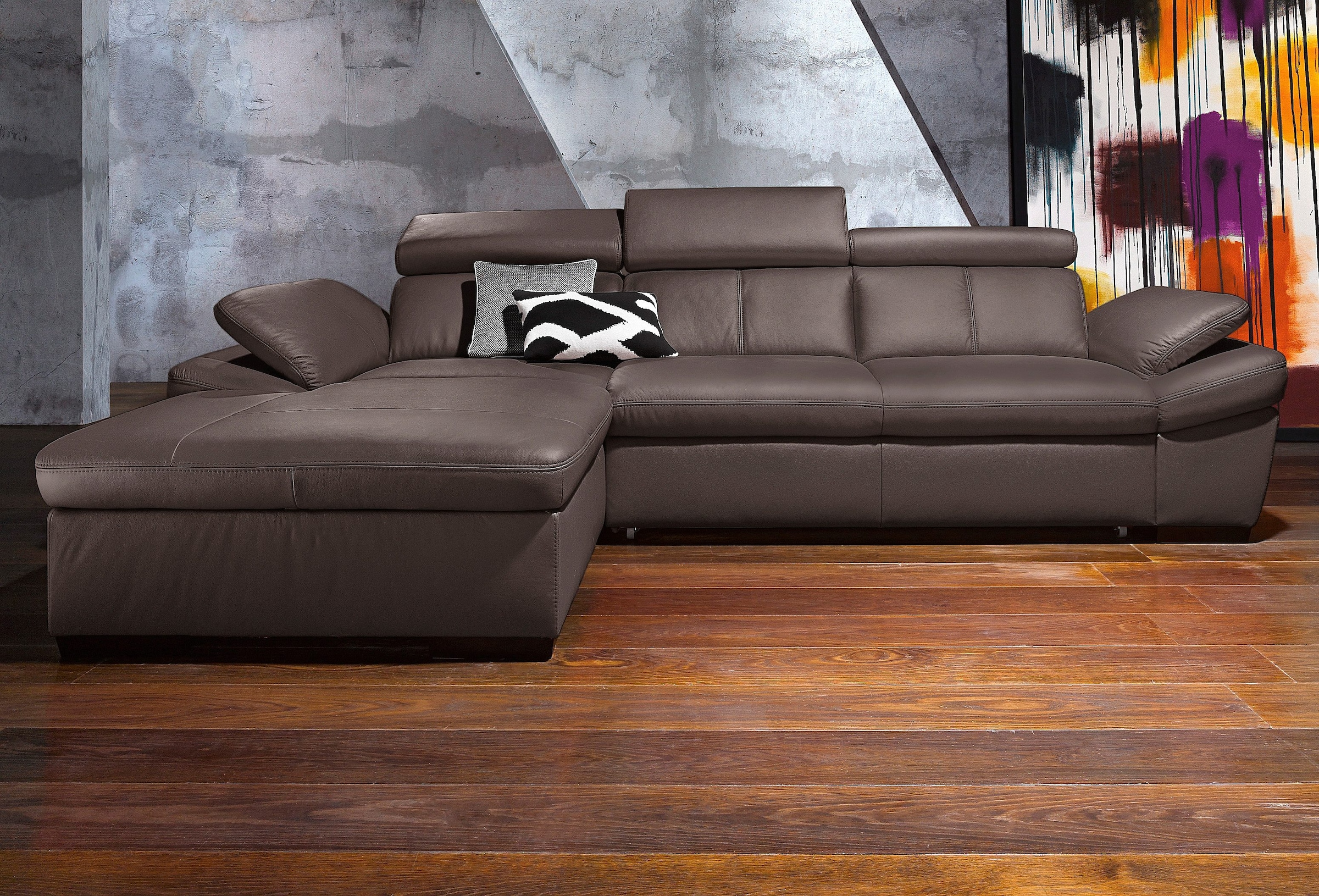 exxpo - sofa fashion Ecksofa "Salerno, Funktionssofa, Breite 280cm, hoher S günstig online kaufen