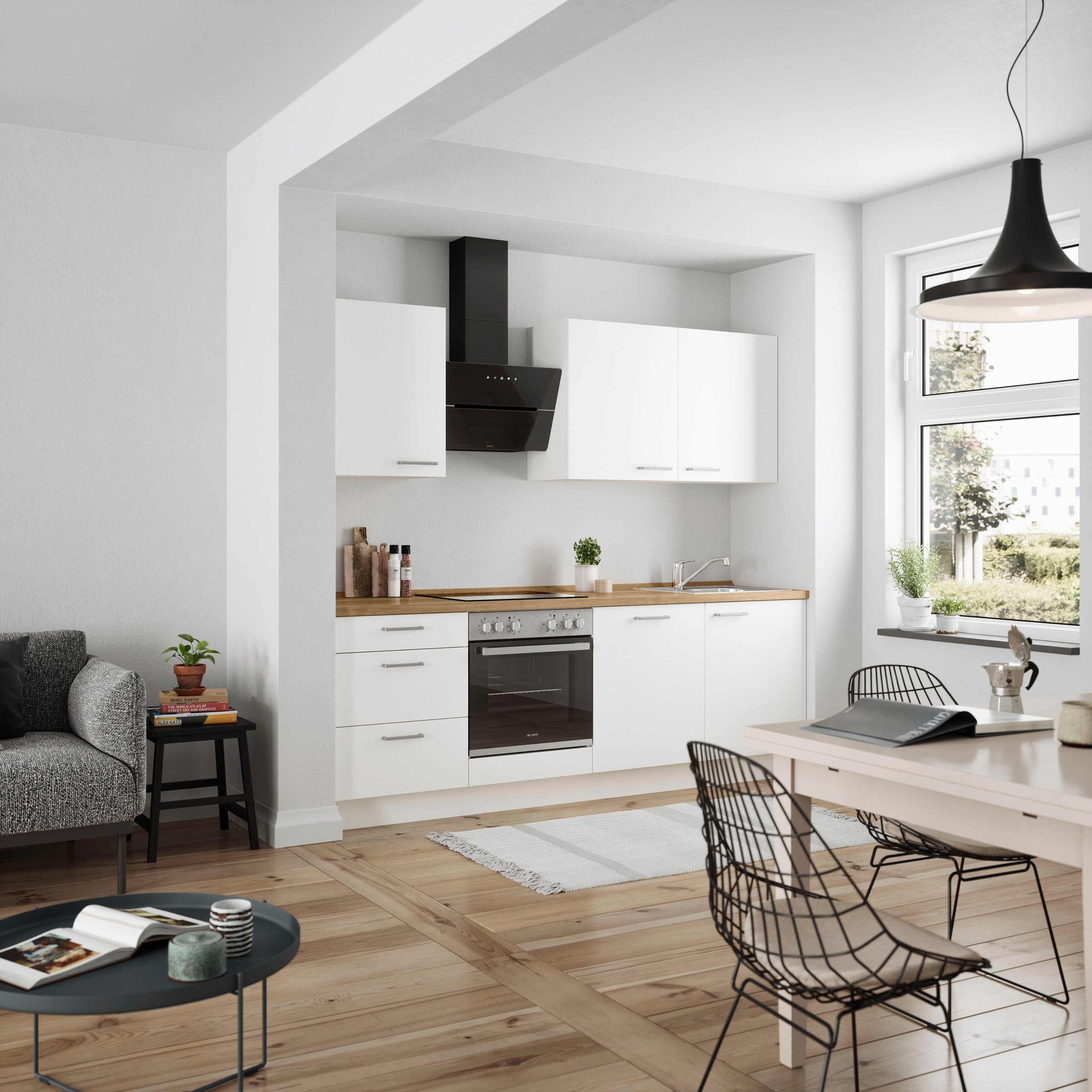 nobilia® Küchenzeile »"Touch II"«, vormontiert, Ausrichtung wählbar, Breite 240 cm, wahlw. mit E-Geräten