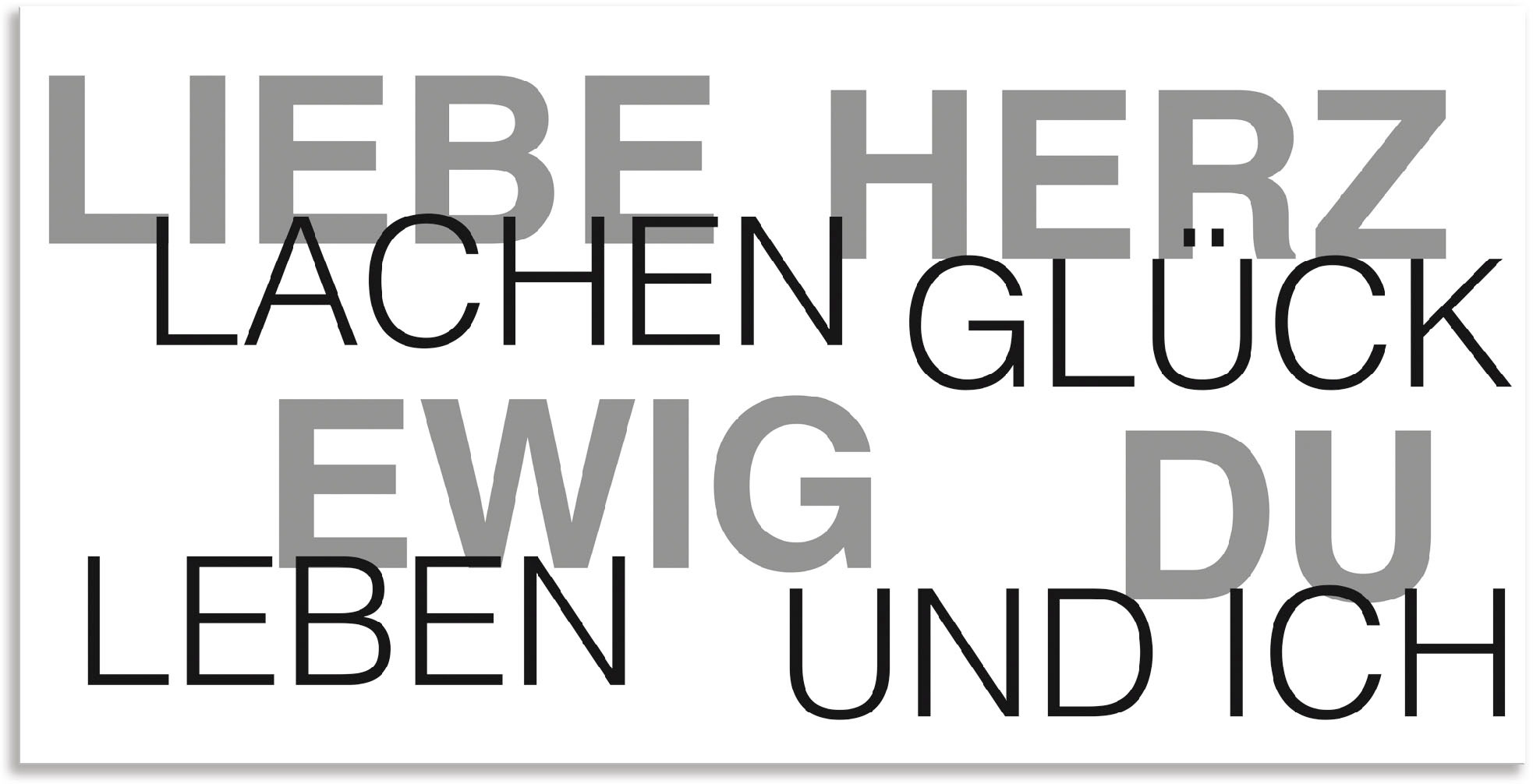 Artland Wandbild »Liebe Statement Bild«, Sprüche & Texte, (1 St.), als Alubild, Outdoorbild, Leinwandbild, Wandaufkleber, versch. Größen