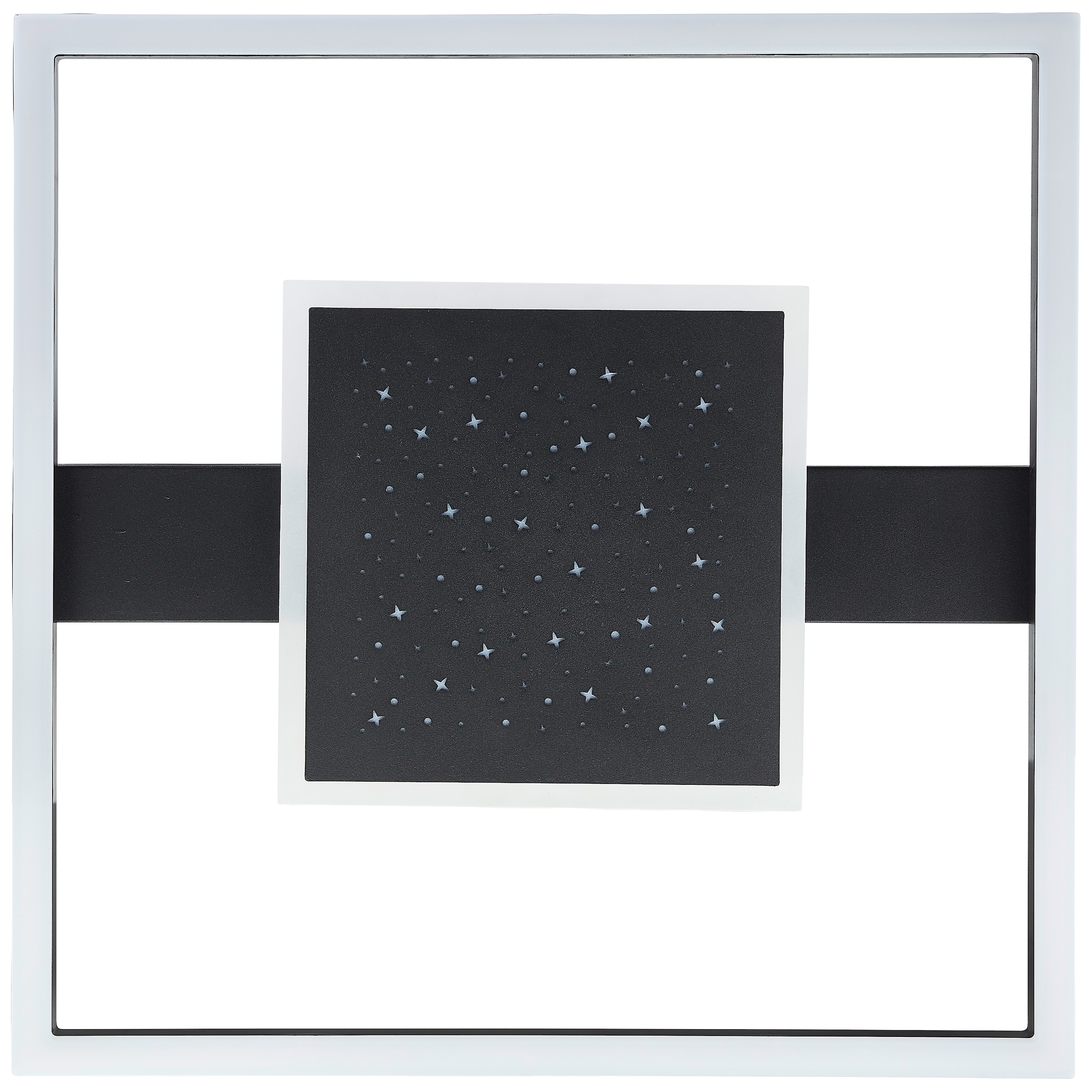 BreLight LED Deckenleuchte »Reno«, 37 x 37 cm, 3500 lm, 3000 K, Sternenglanz, schwarz