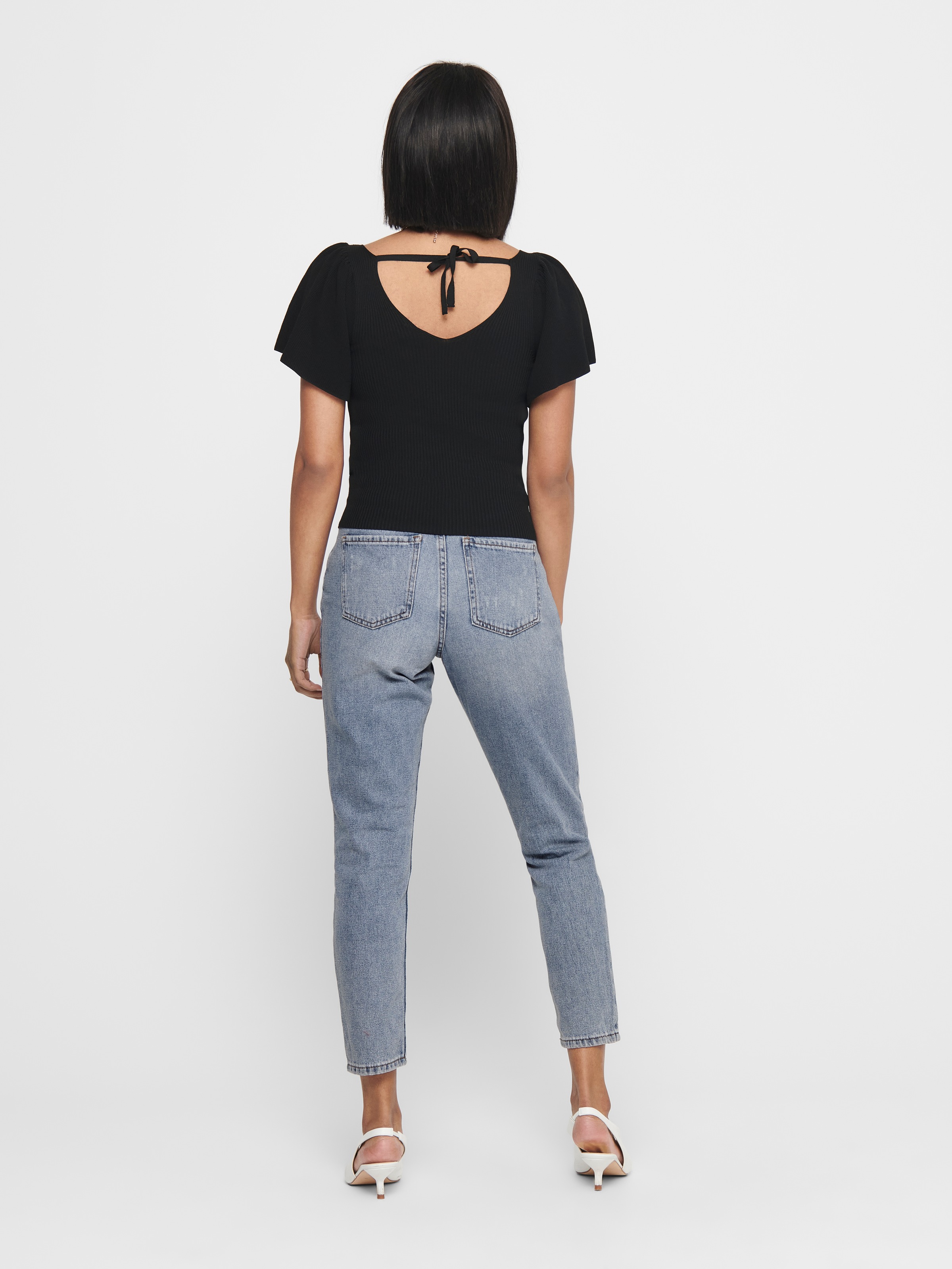 ONLY V-Ausschnitt-Pullover »ONLLEELO S/S BACK PULLOVER KNT NOOS«