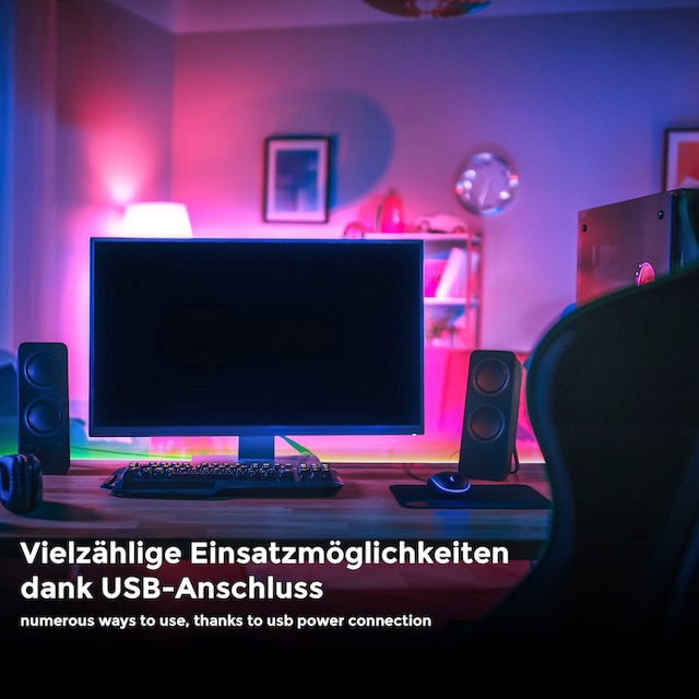 B.K.Licht LED-Streifen »Wifi RGBIC USB«, 150 St.-flammig, Lichtleiste, mit  Musiksensor, smartes LED Band, Selbstklebend bestellen | BAUR