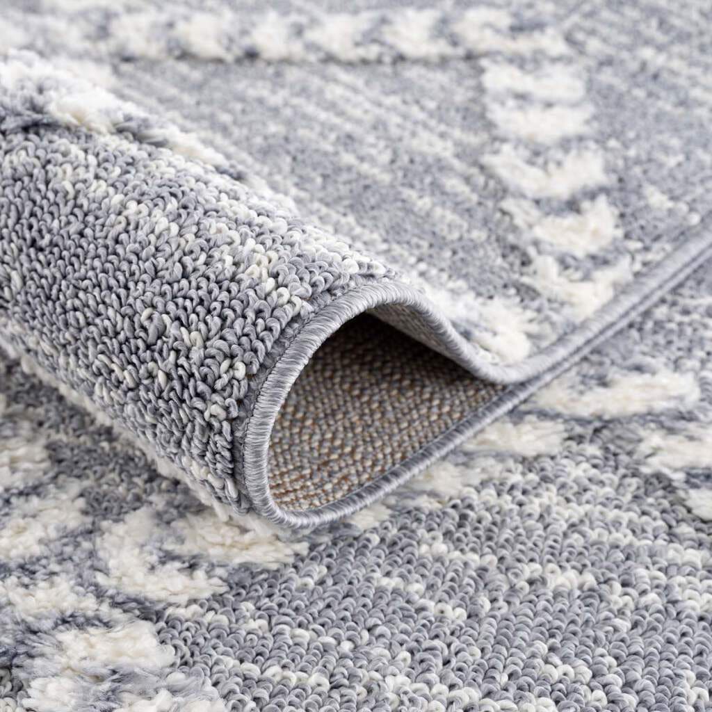 Hochflor-Teppich CARPET CITY "Focus 3022", grau, H:20mm Ø:200cm, Polypropylen, Teppiche, Boho-Teppich, Hochtief-Muster/ 3D-Effekt, für Wohnzimmer, Schlafzimmer 3