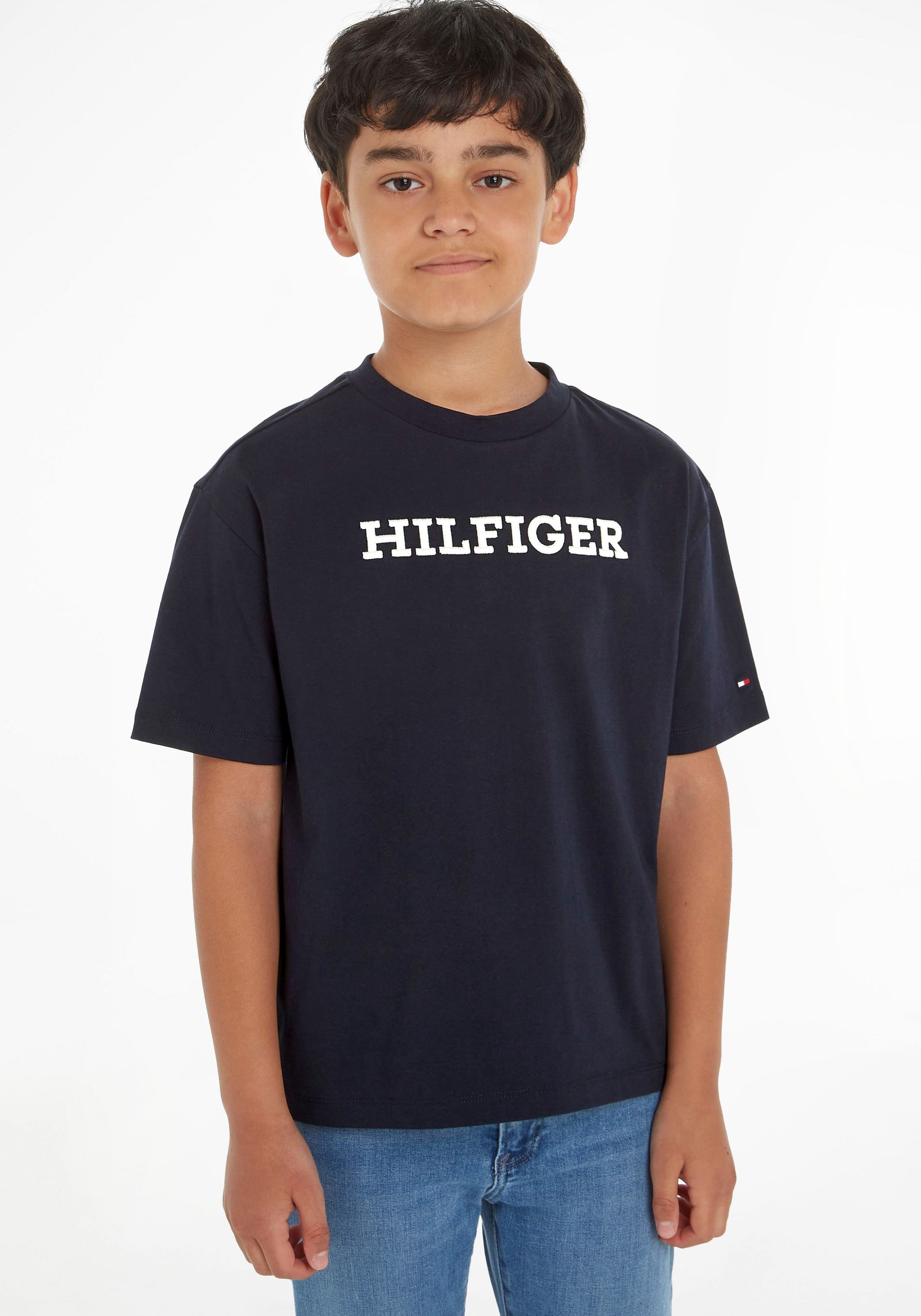 Tommy Hilfiger T-Shirt »U MONOTYPE TEE S/S«, mit großer Logo-Stickerei