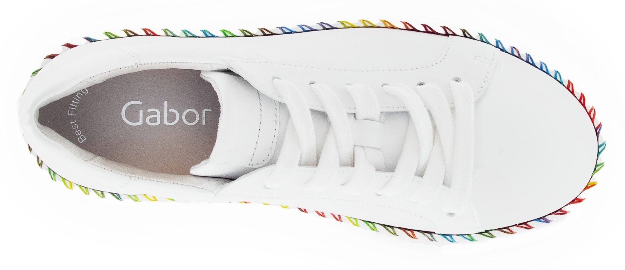 Gabor Plateausneaker, Freizeitschuh, Halbschuh, Schnürschuh mit Kontrast-Rahmennaht
