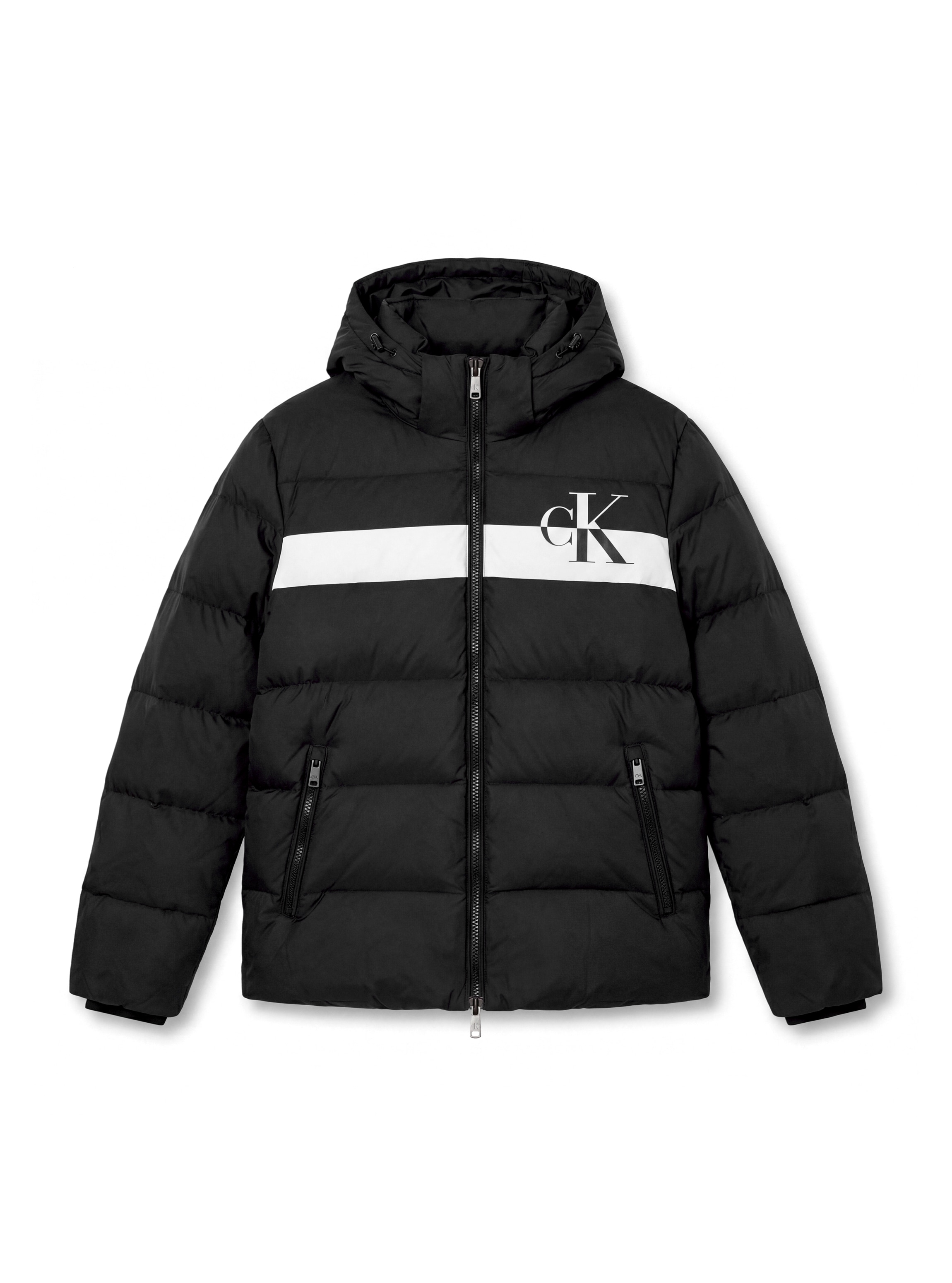 Calvin Klein Jeans Steppjacke »NYLON COLORBLOCK PUFFER« mit Kapuze Regular fit mit abnehmbarer Kapuze
