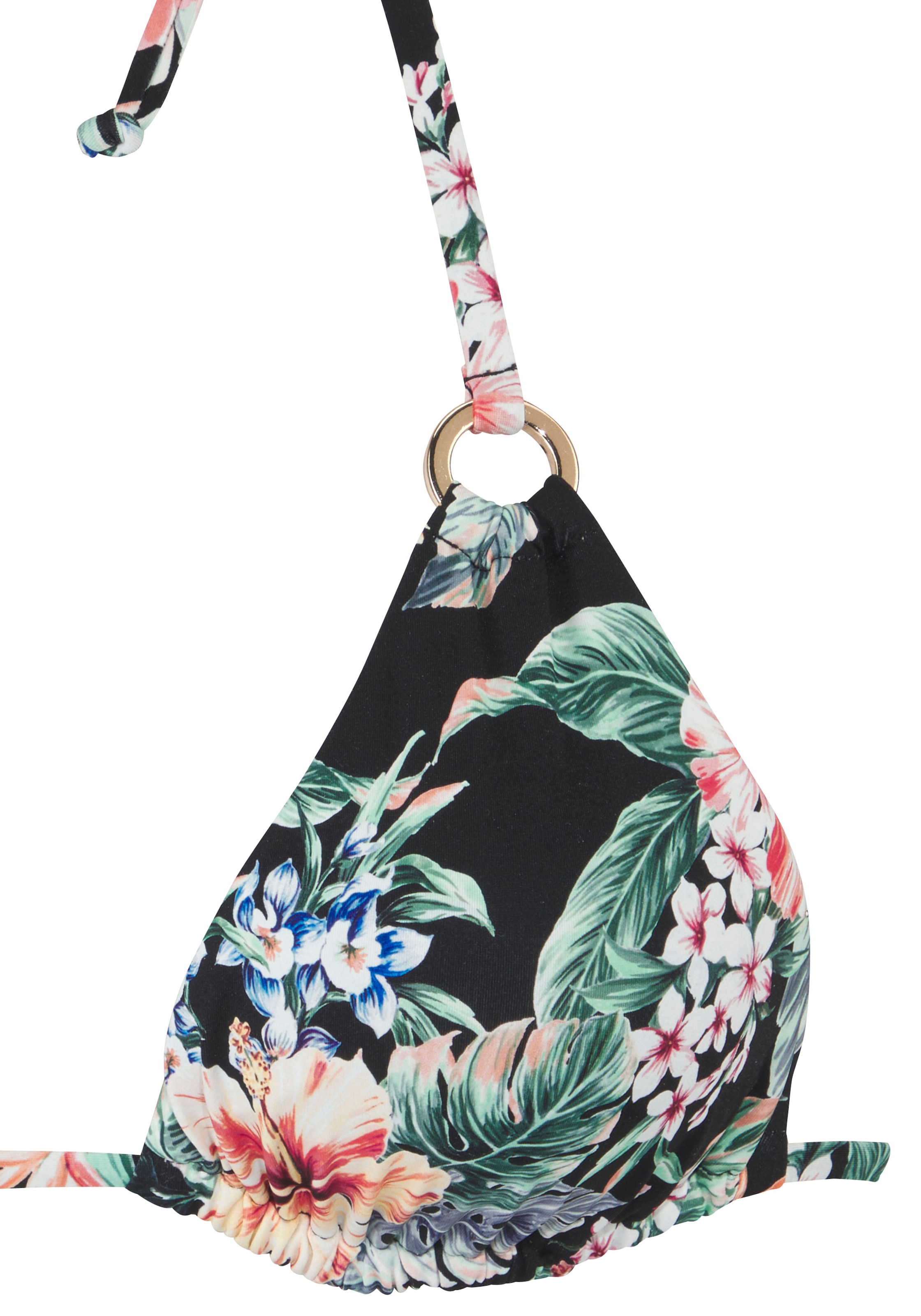 LASCANA Triangel-Bikini-Top »Salsa«, Goldfarbene Zierringe