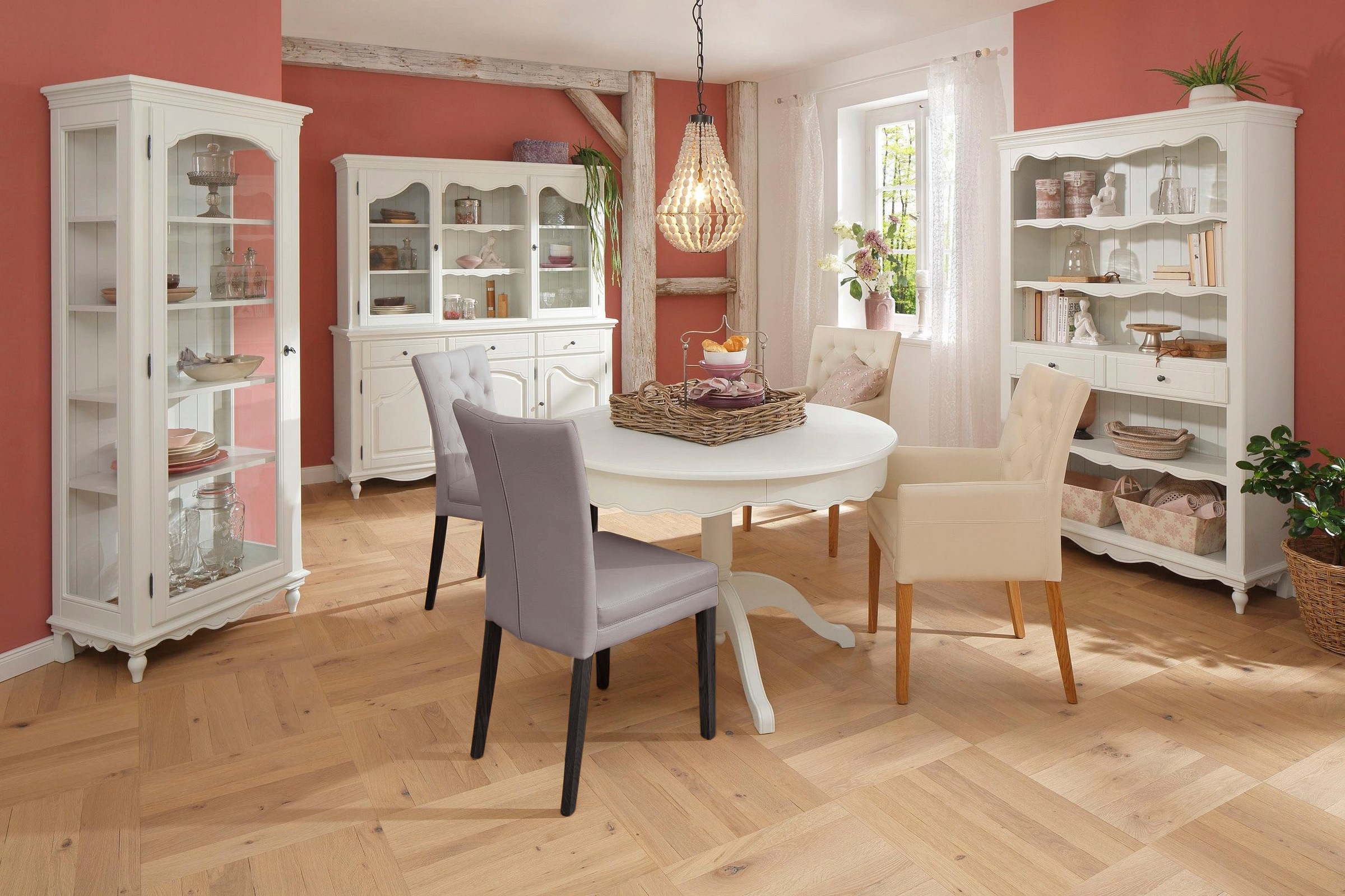 Home affaire 4-Fußstuhl »Colorado«, (Set), 4 St., Kunstleder, Beine aus Buche, wengefarben lackiert, Im 2er, 4er oder 6er-Set