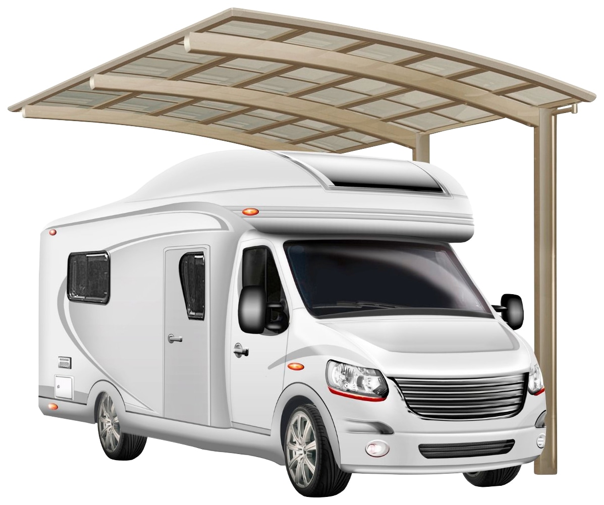 Ximax Einzelcarport "Portoforte Caravan Typ 80 Standard-Edelstahl-Look", Aluminium, 254 cm, edelstahlfarben, Aluminium