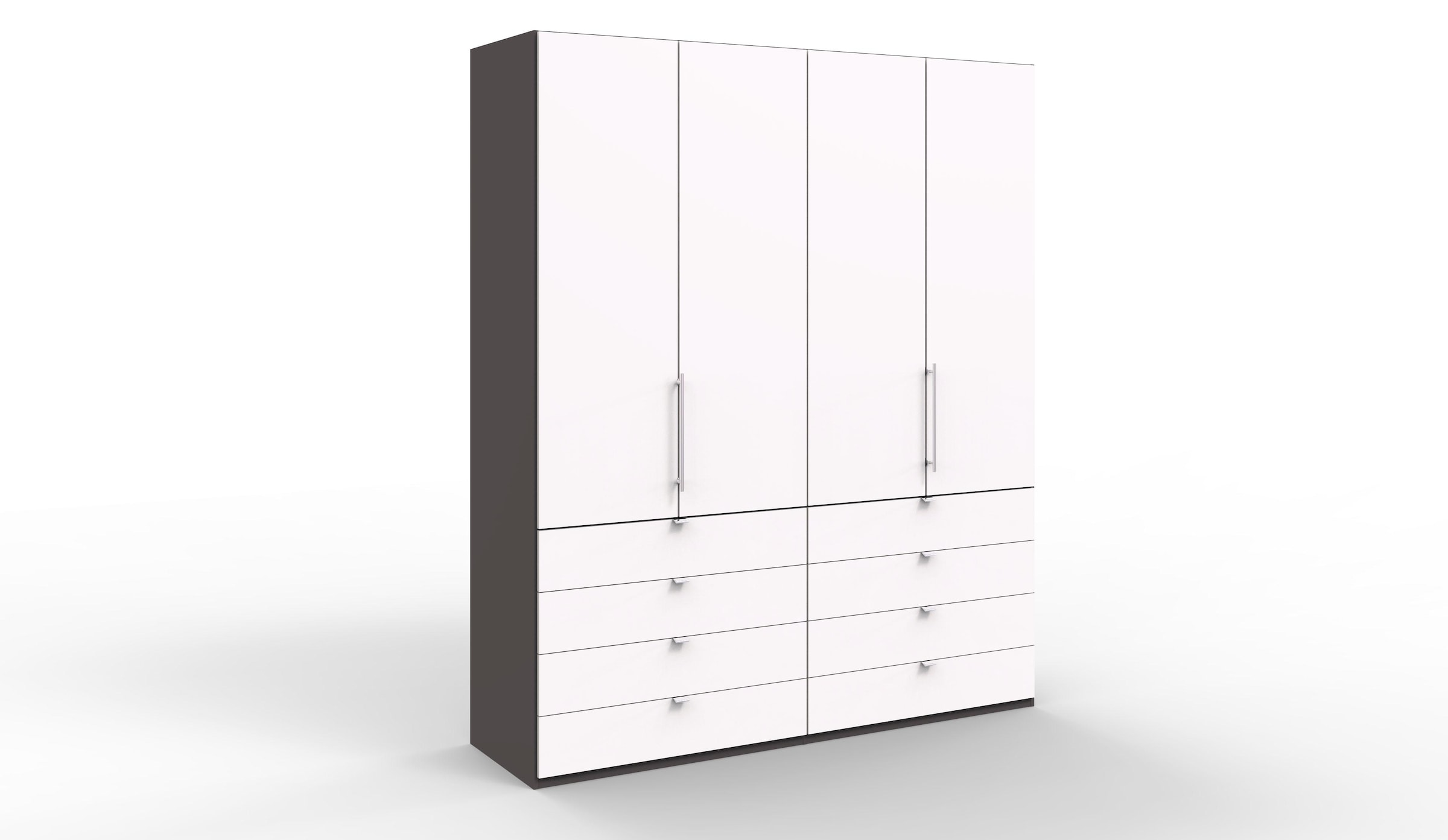 WIEMANN Falttürenschrank »Loft, hochwertige Glasfront, Metallgriffe, viel Stauraum«, (3 Breiten: 200cm/250cm/300cm, Höhe: 236cm), Qualität trifft edles Design, 8 Schubkästen, 6 Türen