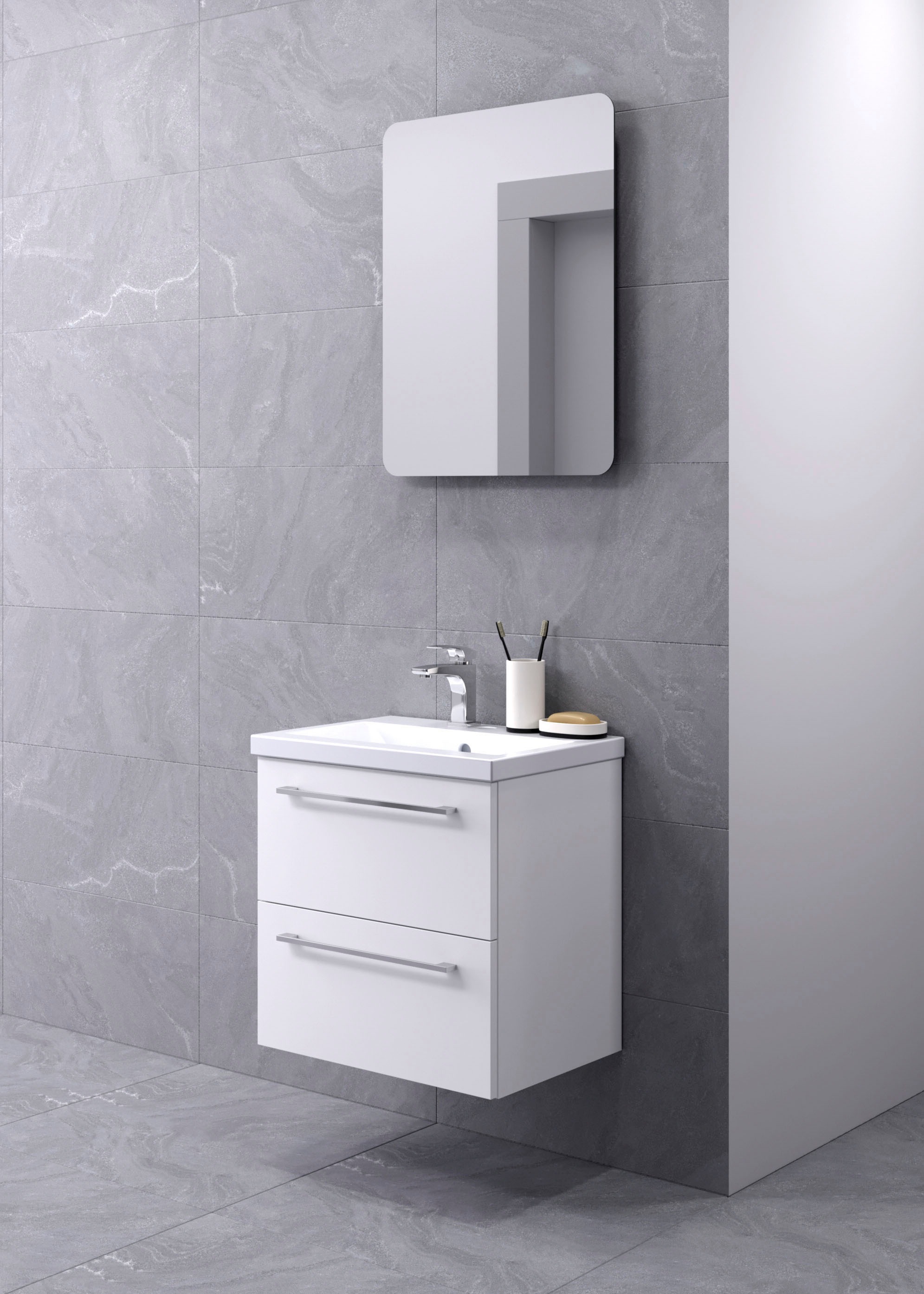 welltime Badezimmer-Set "Scandic" Komplett-Set, 2-er set: Spiegel und Wasch günstig online kaufen