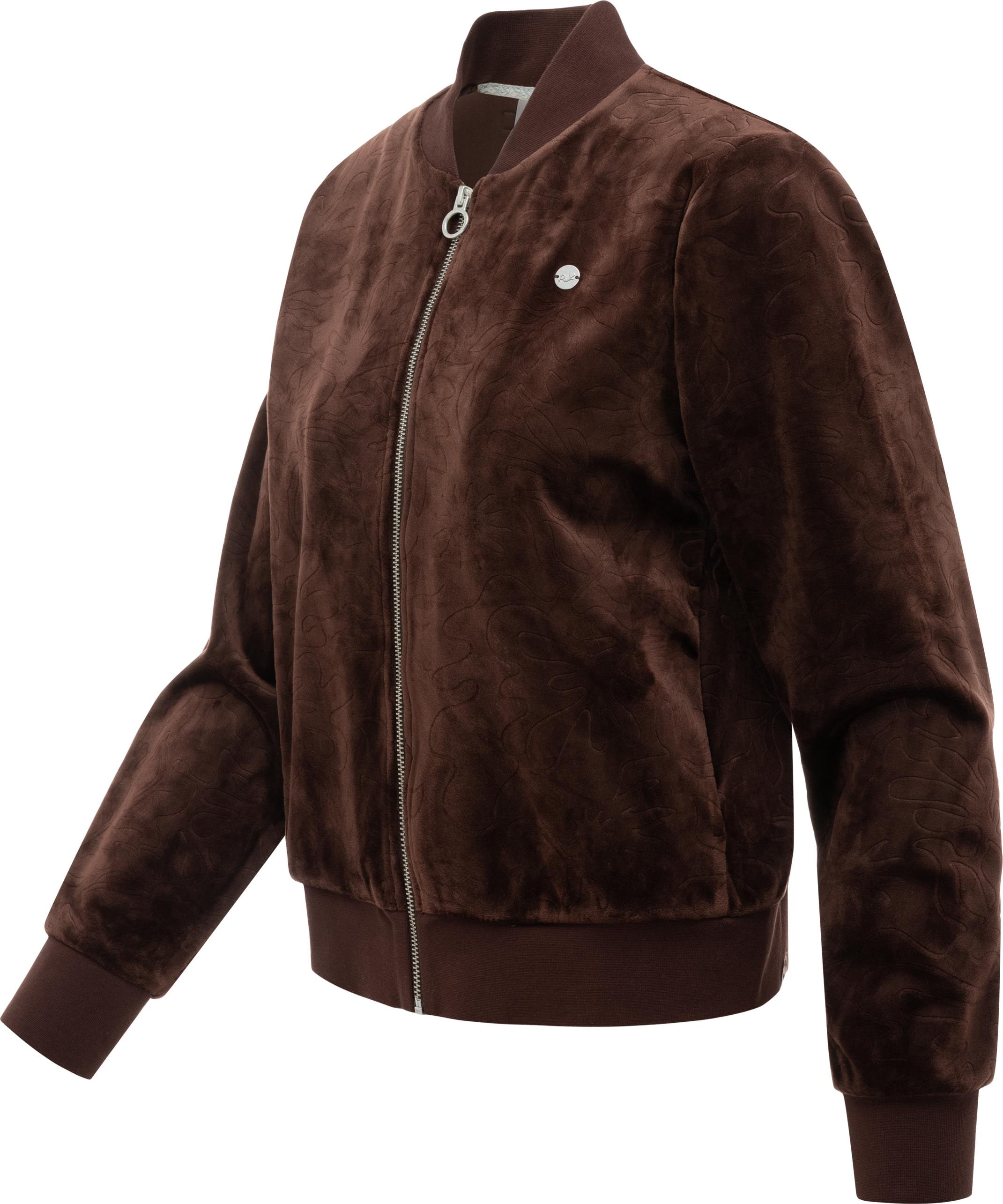 Ragwear Sweatjacke »Doron Embossed« Kuschelige Alltagsjacke in Samt-Optik