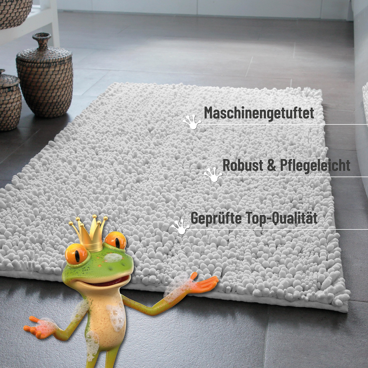 Thumbnail - Wecon home Basics Badematte "Benno" Höhe 22 mm waschbar, rutschfest, sehr weich, strapazierfähig, Chenille, robust