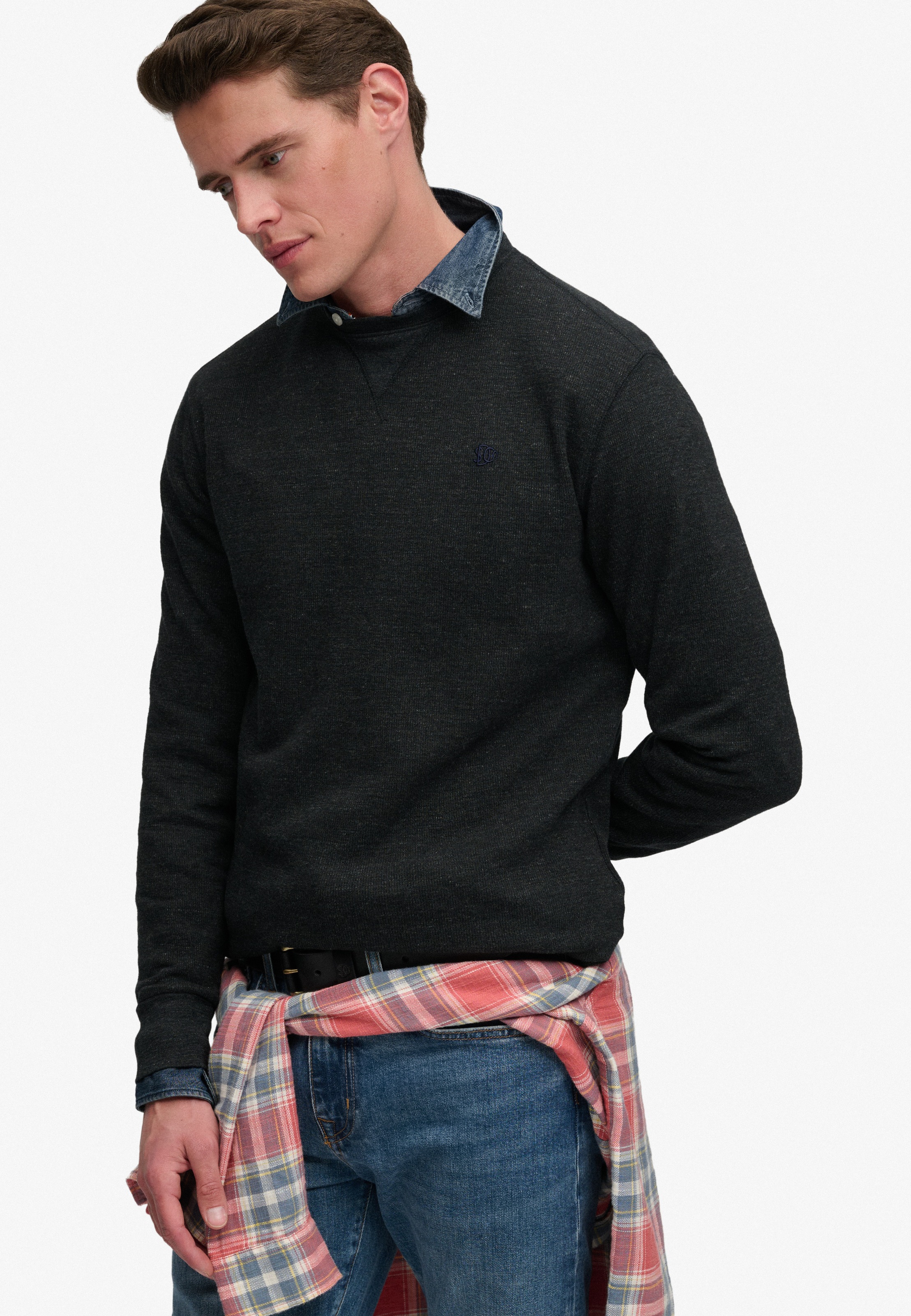 Superdry Herren Schwarz Für M6010973a Es Slub-Waffel-Langarmshirt (L), Lässig, Baumwolle - Bild 3