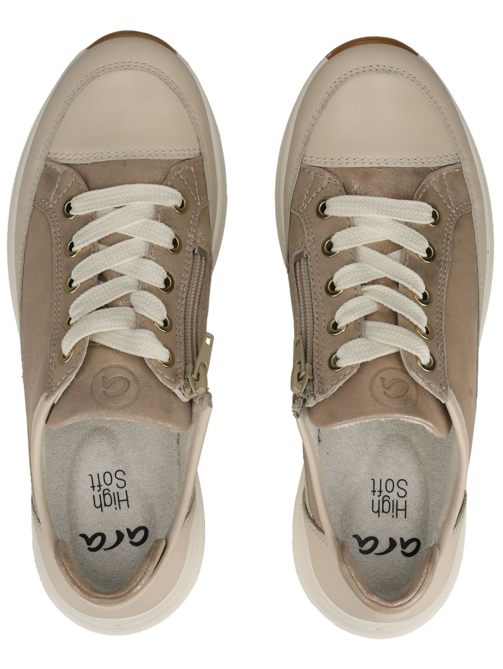 Ara Sneaker Smooth Leather Women's Beige 40 6