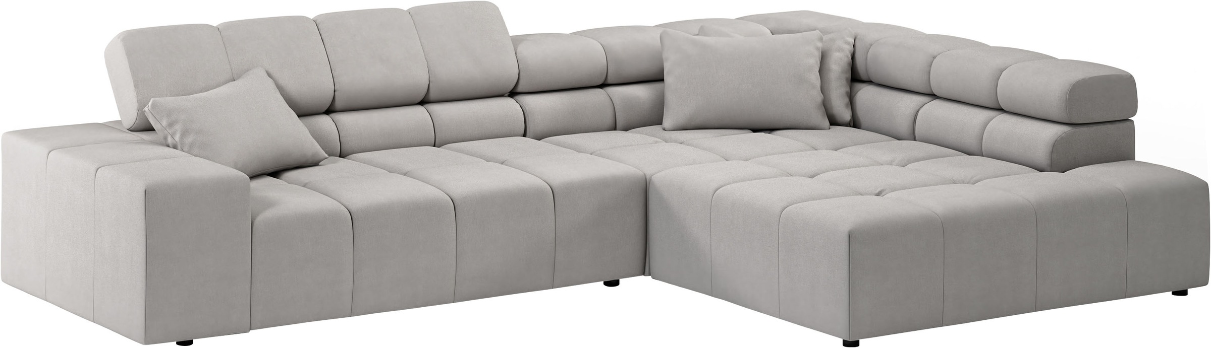 INOSIGN Ecksofa »Ancona incl. Kopfteilverstellung, Breite 319cm, L-Form«, wahlweise motorische Sitztiefenverstellung, auch in Cord + Easy Care