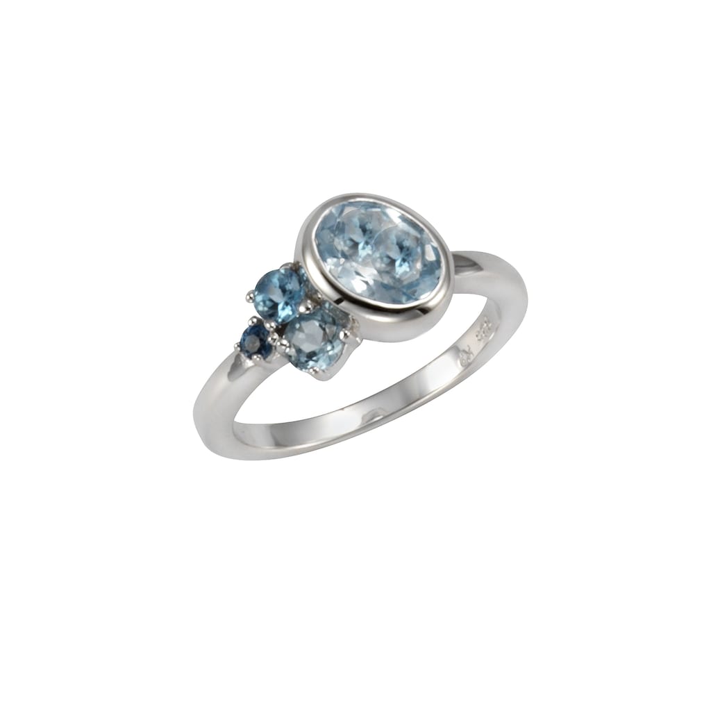 Zeeme Fingerring »925/- Sterling Silber rhodiniert Blautopas«