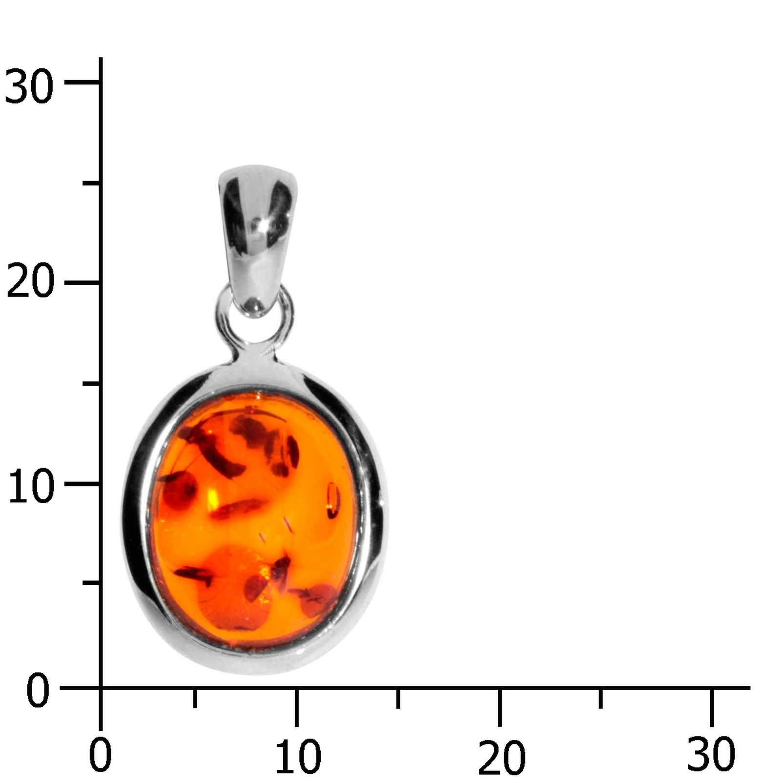 OSTSEE-SCHMUCK Kettenanhänger »- Classic 12x10 mm - Silber 925/000 - Bernstein«
