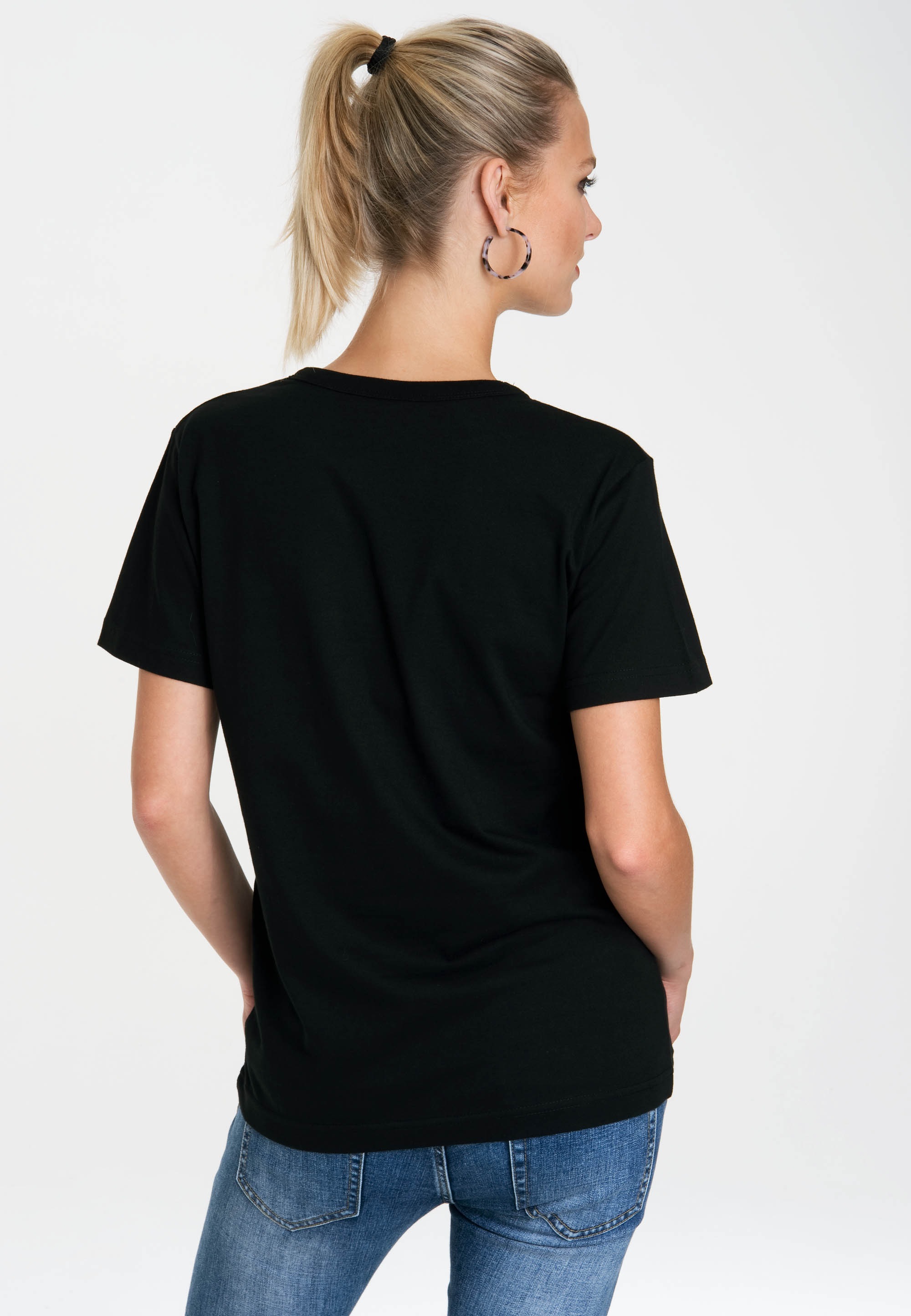 T-Shirt LOGOSHIRT "Atari – Logo", Damen, Gr. 4XL, schwarz-weiß (schwarz, weiß), 100% Baumwolle, bedruckt, mehrfarbig, normal, Rundhals, Shirts T-Shirt, mit lizenziertem Originaldesign 3
