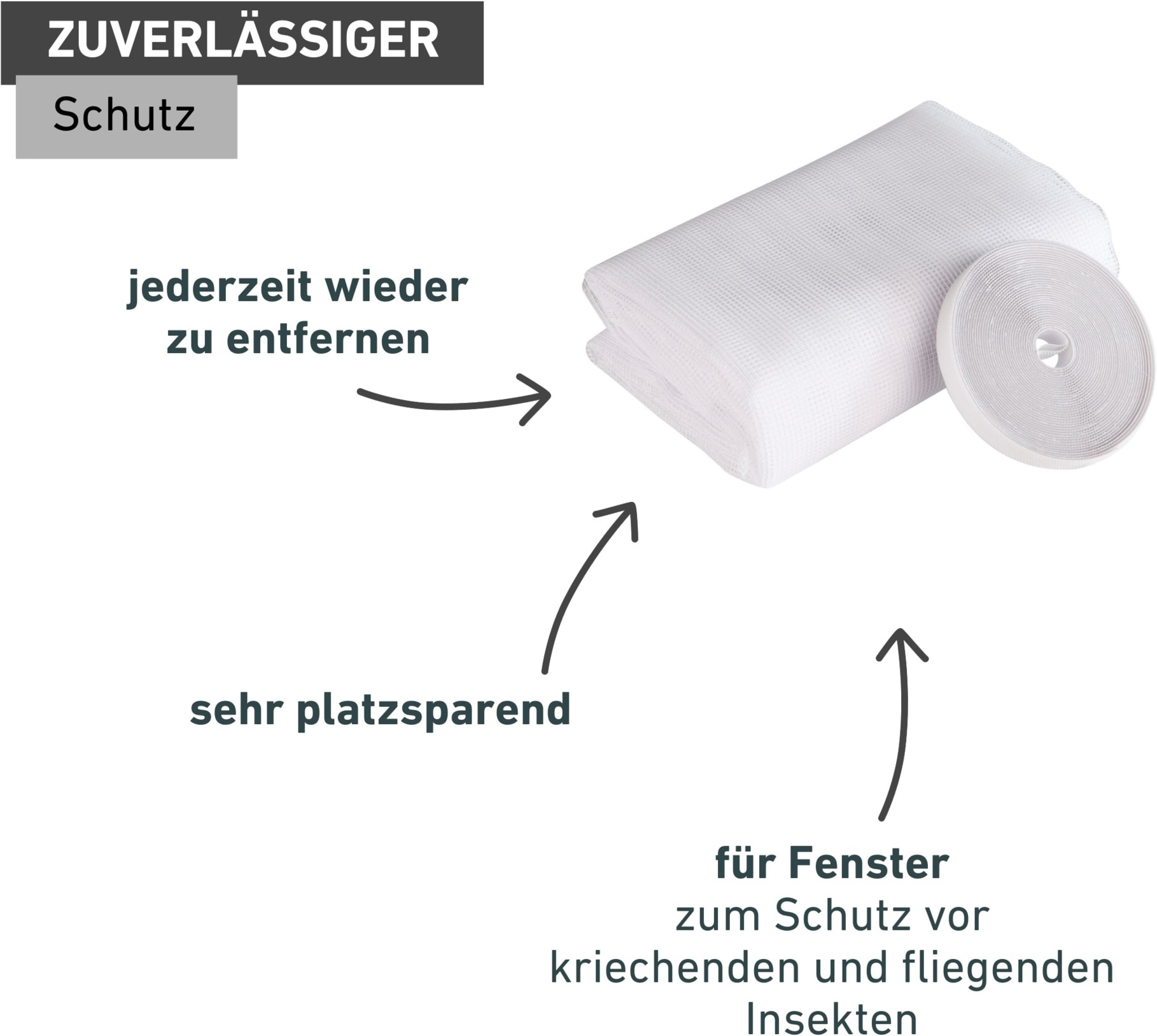 Windhager Moskitonetz »Plus für Fenster, Klettband Insektenschutz ohne bohren, 150 x 180 cm« 1 Stk. tlg. Insektenschutzgitter, Moskitonetz erhältlich in anthrazit oder weiß