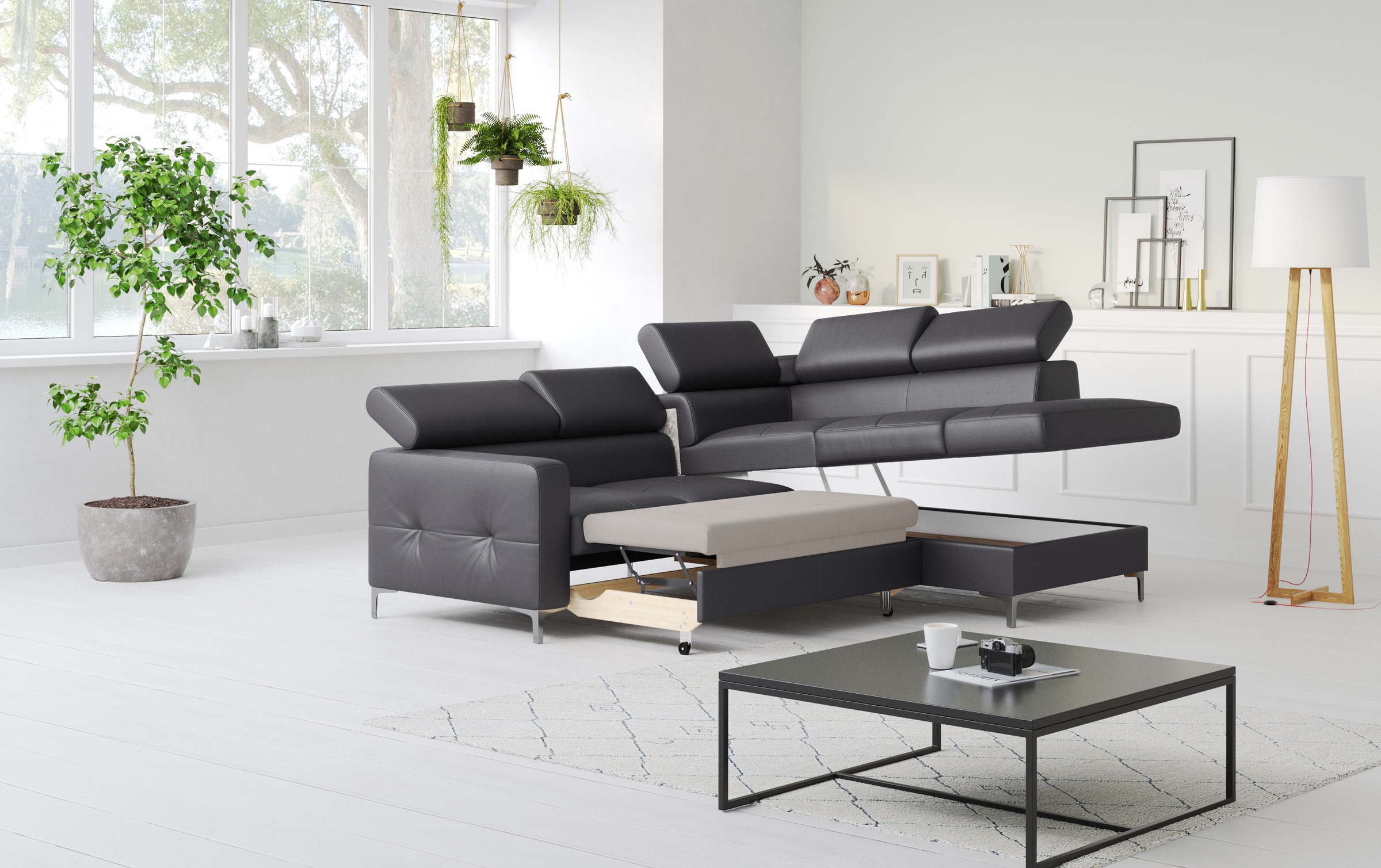 COTTA Ecksofa "Sammy L-Form" mit Kopfteilverstellung, wahlweise mit Bettfun günstig online kaufen