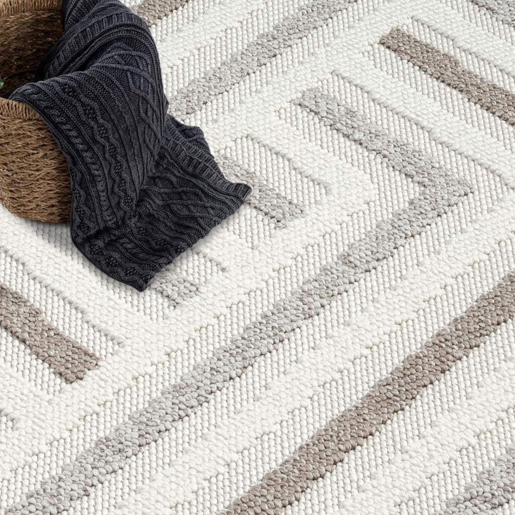 Carpet City Teppich »LINDO 7590«, rechteckig, Kurzflor, Hochtief-Muster/ 3D-Effekt, Fransen, Boho-Stil, Wohnzimmer