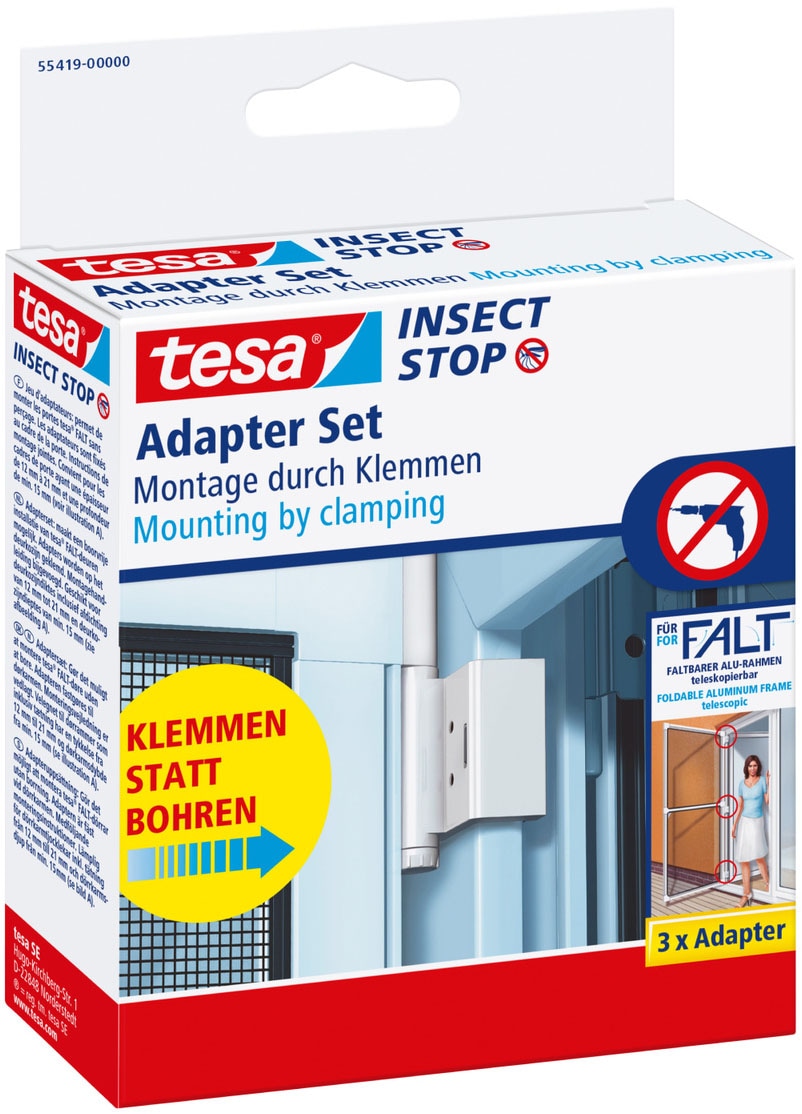 TESA Insektenschutz-Tür "Insect Stop Falt Adapter für Fliegengitter - Adapter-Set", Insect Stop Falt Adapter für Fliegengitter - Adapter-Set,