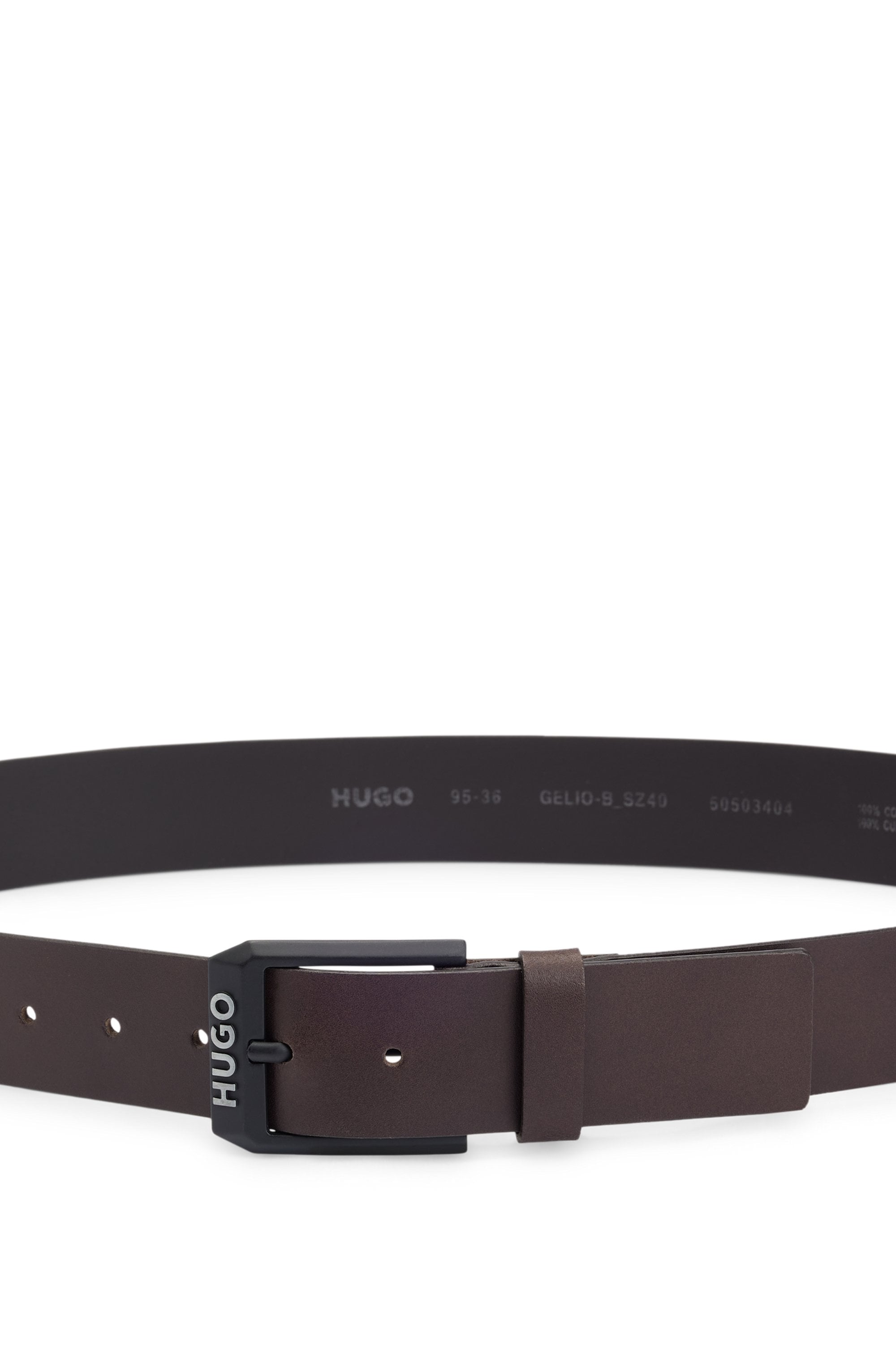 HUGO Ledergürtel »Gelio-B_Sz40«, HUGO Markenlabel, rote Ziehnaht