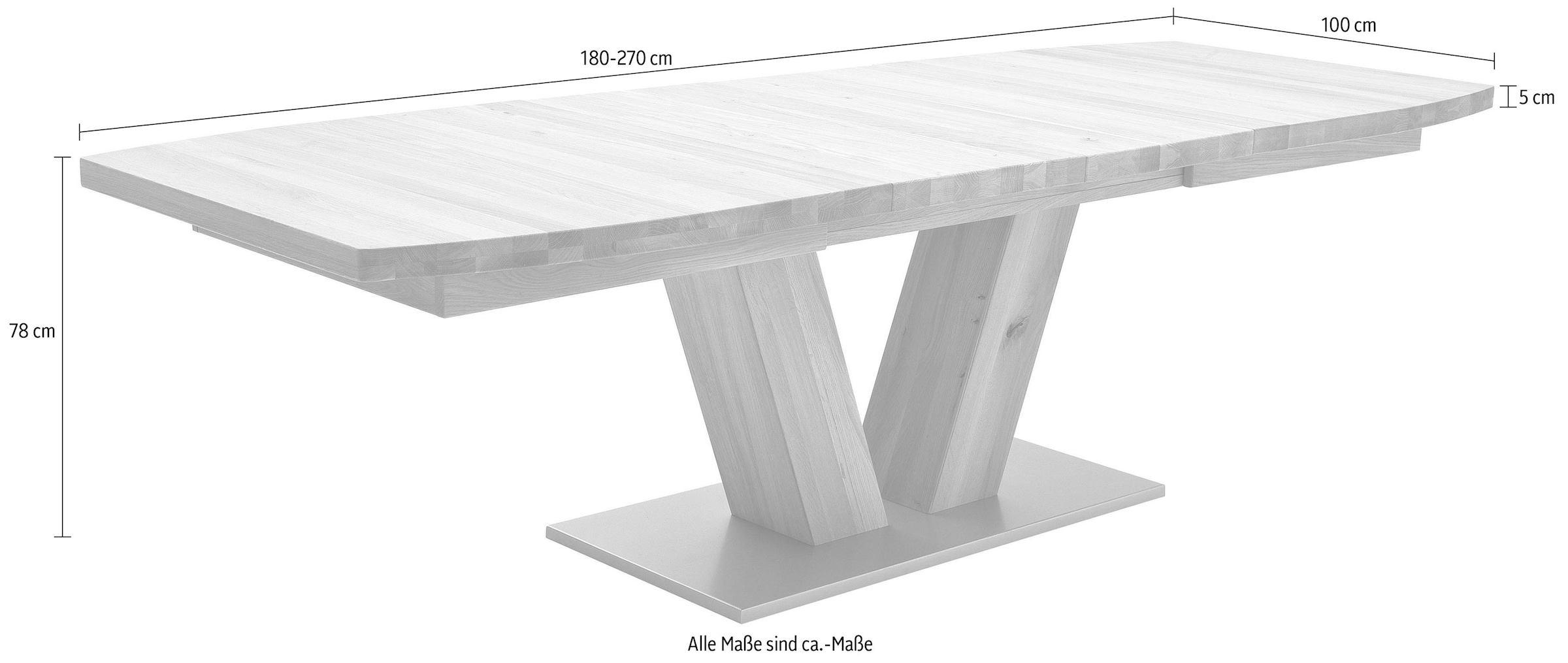 MCA furniture Esstisch »Managua B«, Esstisch Massivholz ausziehbar