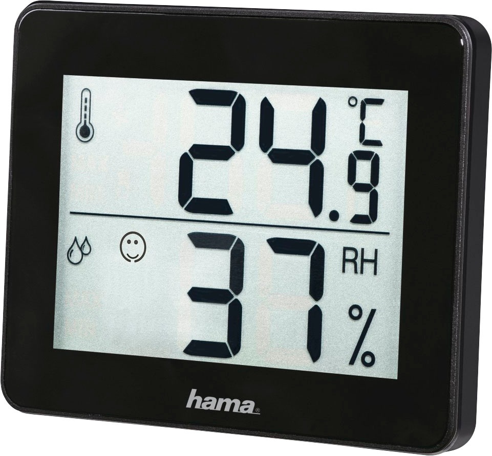 Thermometer« Schwarz »Thermo-/Hygrometer Hama Innenwetterstation \