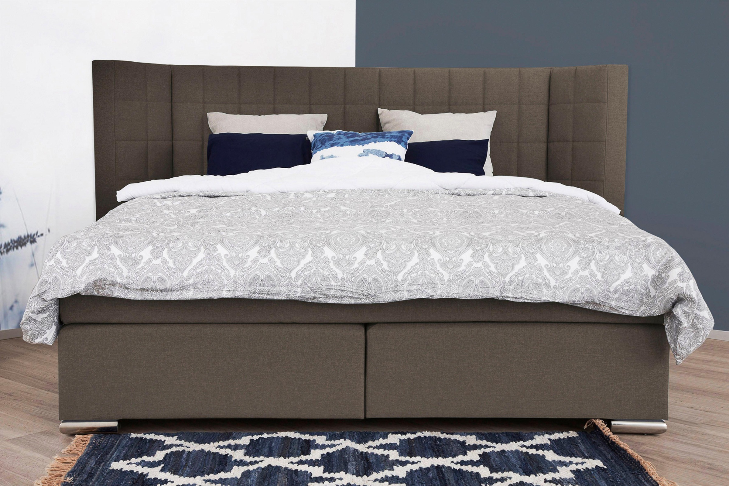 Thumbnail - Home affaire Boxspringbett "Piazza" mit Steppung und Kopfteil mit seitlichen Flügeln