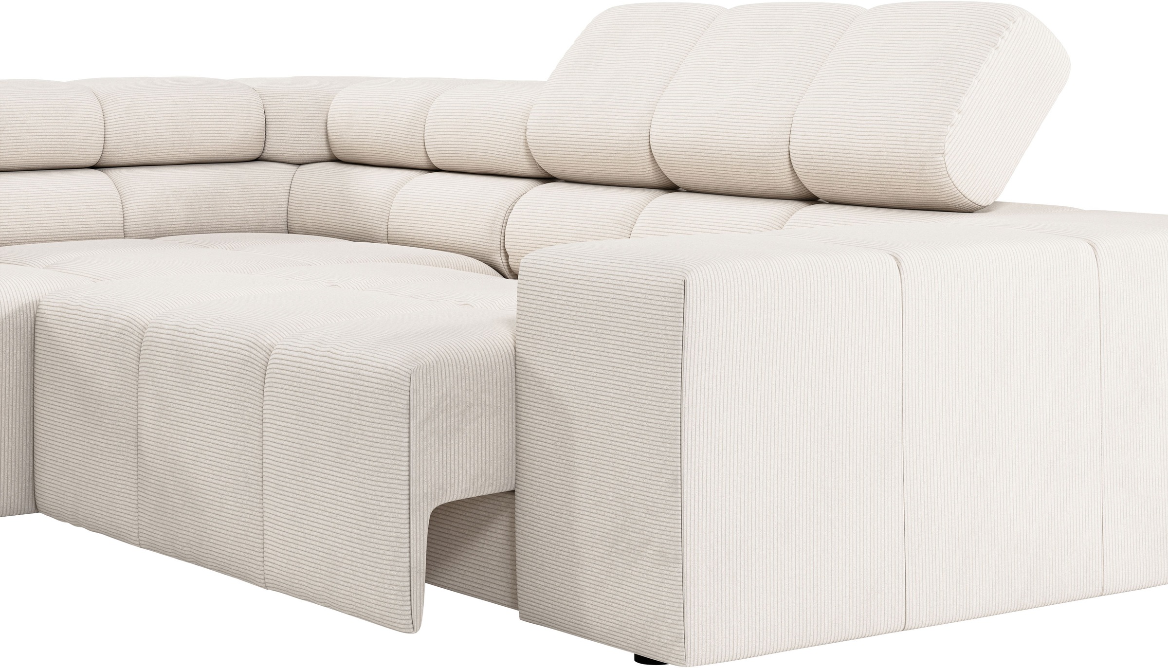 INOSIGN Ecksofa »Ancona, incl. Kopfteilverstellung + 3 Zierkissen, L-Form, bequem«, wahlweise motorische Sitztiefenverstellung, B/T(H: 249/215/70 cm