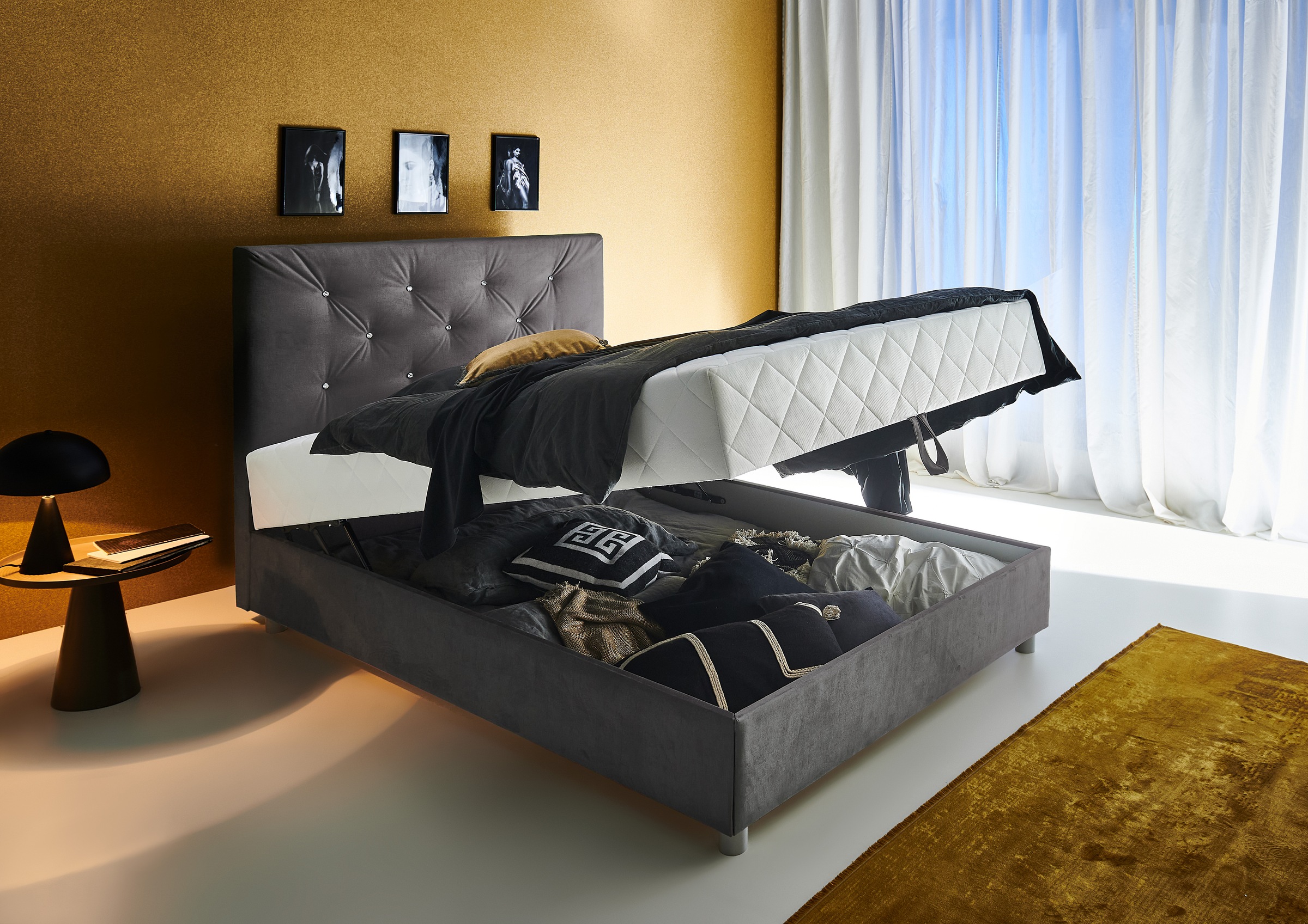 ATLANTIC home collection Boxbett "CELIA im hochwertiger Samtoptik", mit Tas günstig online kaufen