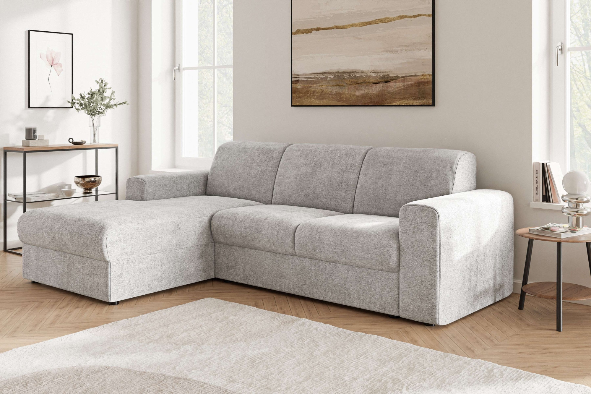 OTTO home Ecksofa "BORNHOLM 2.0 L-Form, Breite 220 cm, Verlässliche Qualität, Struktur" Recamiere links/rechts bestellbar, Bezug - Chenille oder Struktur