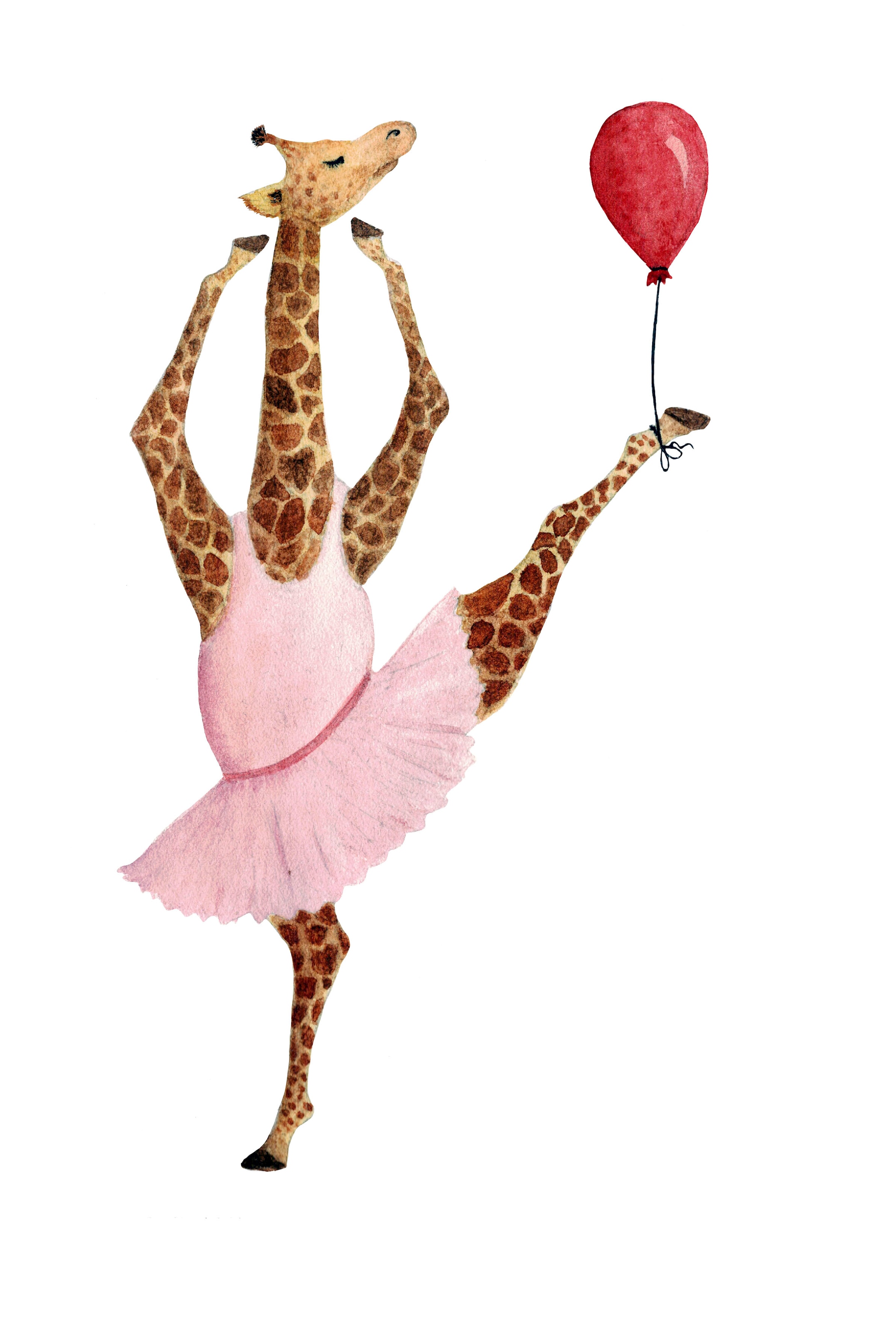queence Leinwandbild "Ballerina Giraffe" Giraffe  Giraffen  Giraffen Bilder günstig online kaufen