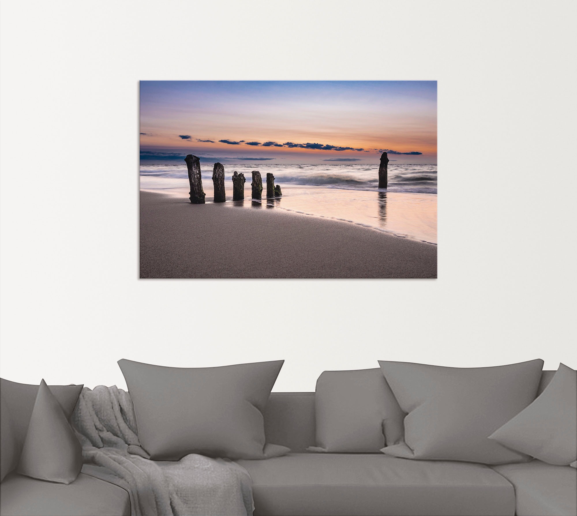 Artland Wandbild "Buhne an der Küste der Ostsee", Strand, (1 St.), als Alub günstig online kaufen