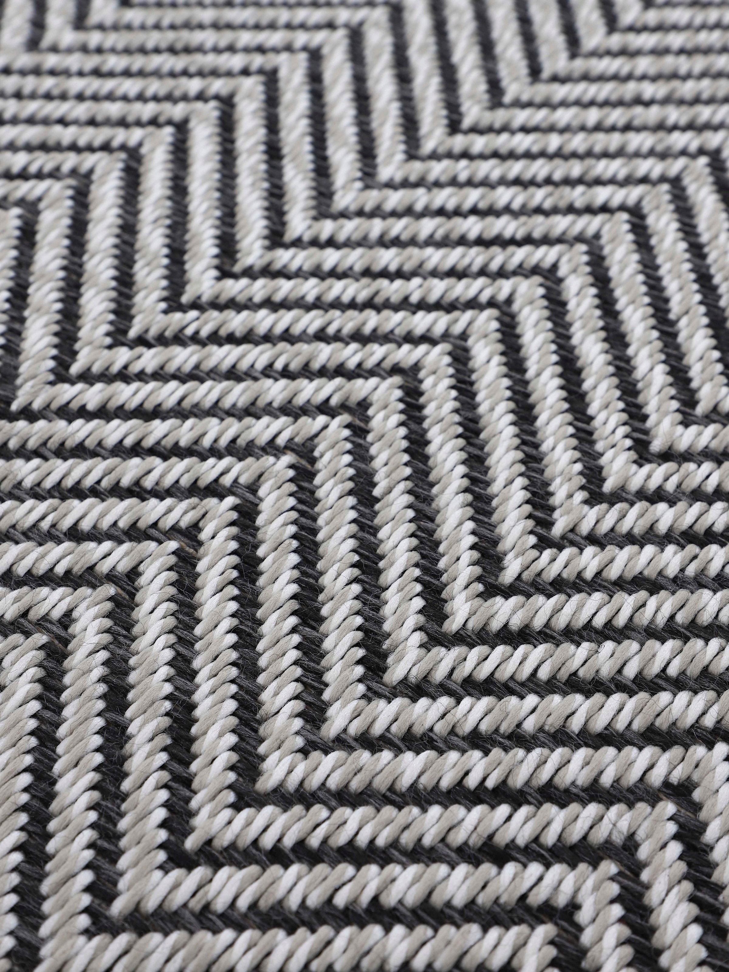 carpetfine Teppich »Boho 106«, rund, 4 mm Höhe, robustes Flachgewebe, Sisal Optik, UV-beständig, Außenbereich