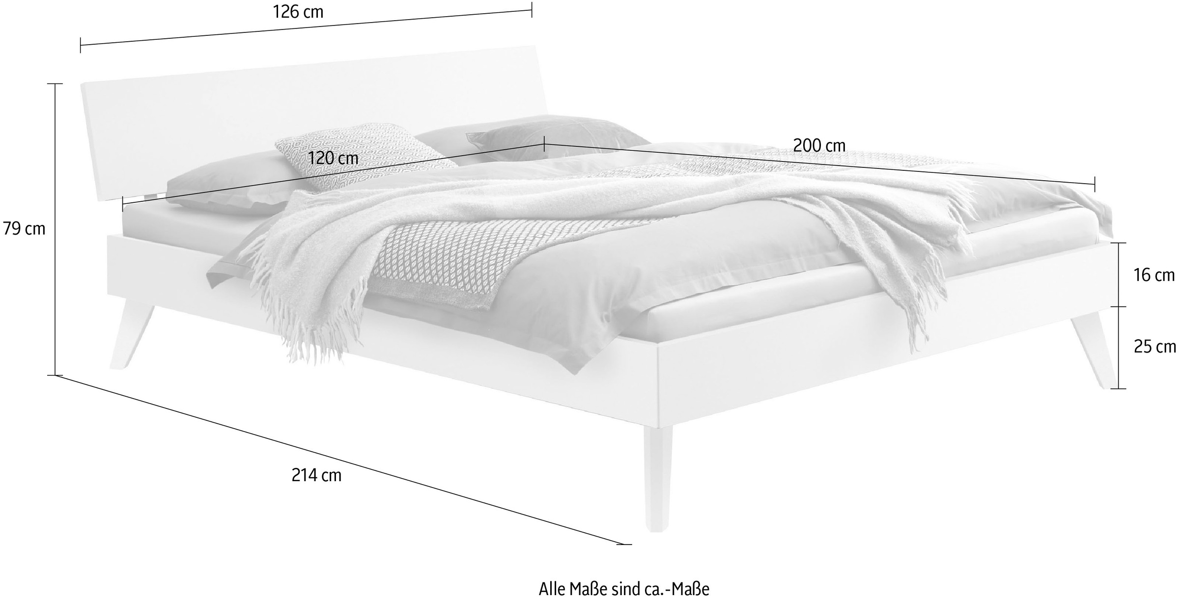 HASENA Holzbett »Ancona«, Fußhöhe 25 cm