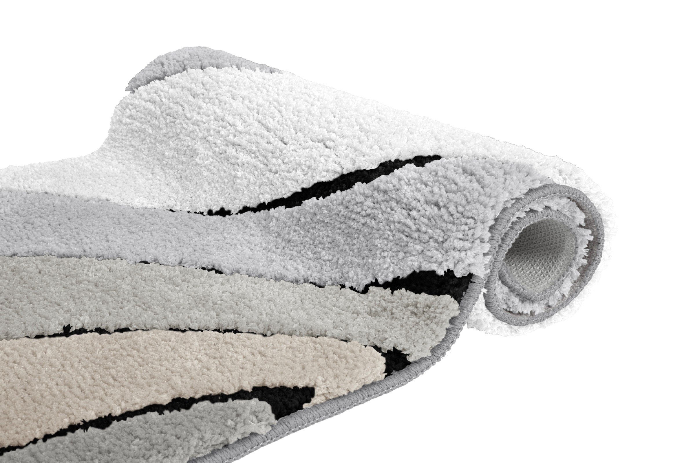 my home Badematte »Josie, Badvorleger, Badezimmer Teppich«, rutschhemmend beschichtet, fußbodenheizungsgeeignet-schnell trocknend-strapazierfähig, Badteppich, Badematten, rechteckig, rund & als 3-tlg. Set erhältlich