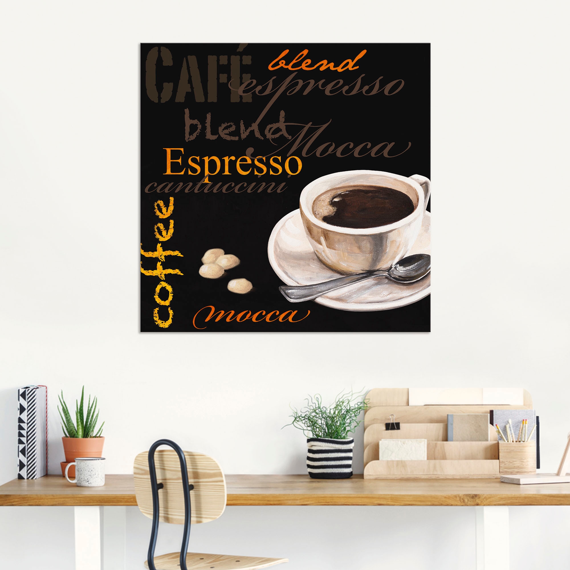 Kaffee - oder BAUR Wandbild Artland bestellen | versch. Kaffee«, Bilder, Alubild, Wandaufkleber »Espresso in St.), Poster (1 Leinwandbild, als Größen