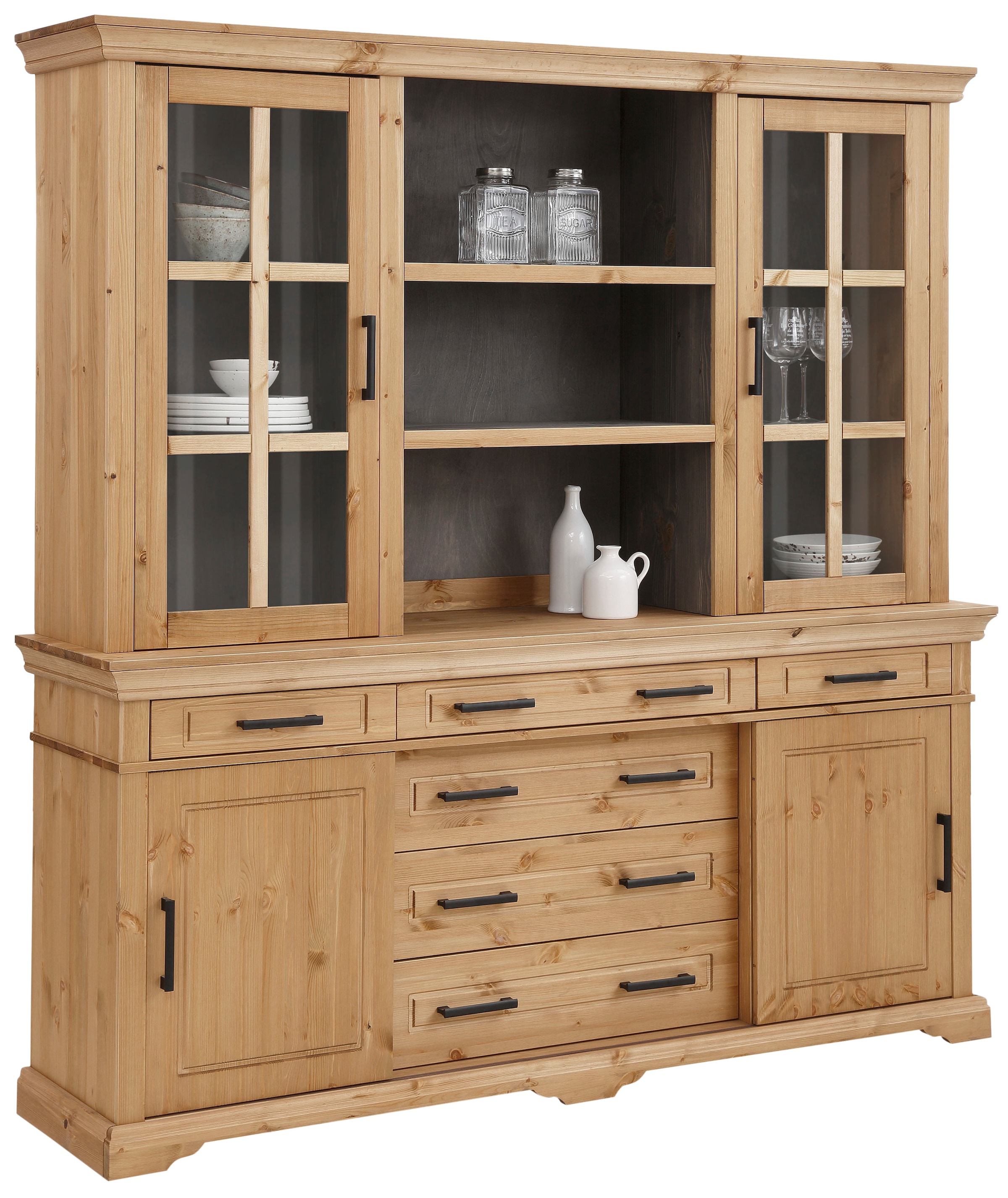 Home affaire Buffet "Anabel, mit Glastüren und Metallgriffen" günstig online kaufen