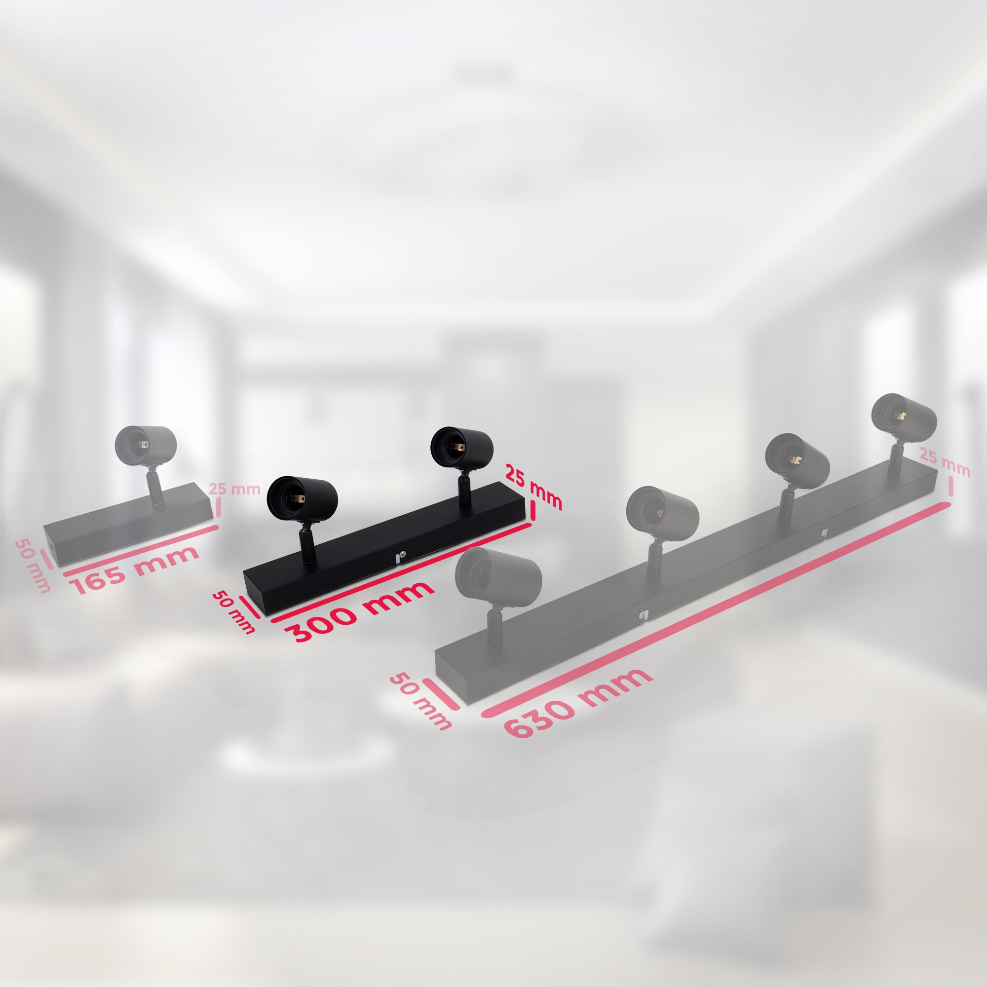 B.K.Licht LED Deckenspots, 2 flammig-flammig, Deckenleuchte, Retro,  Deckenlampe, Industriedesign, schwarz-matt | BAUR