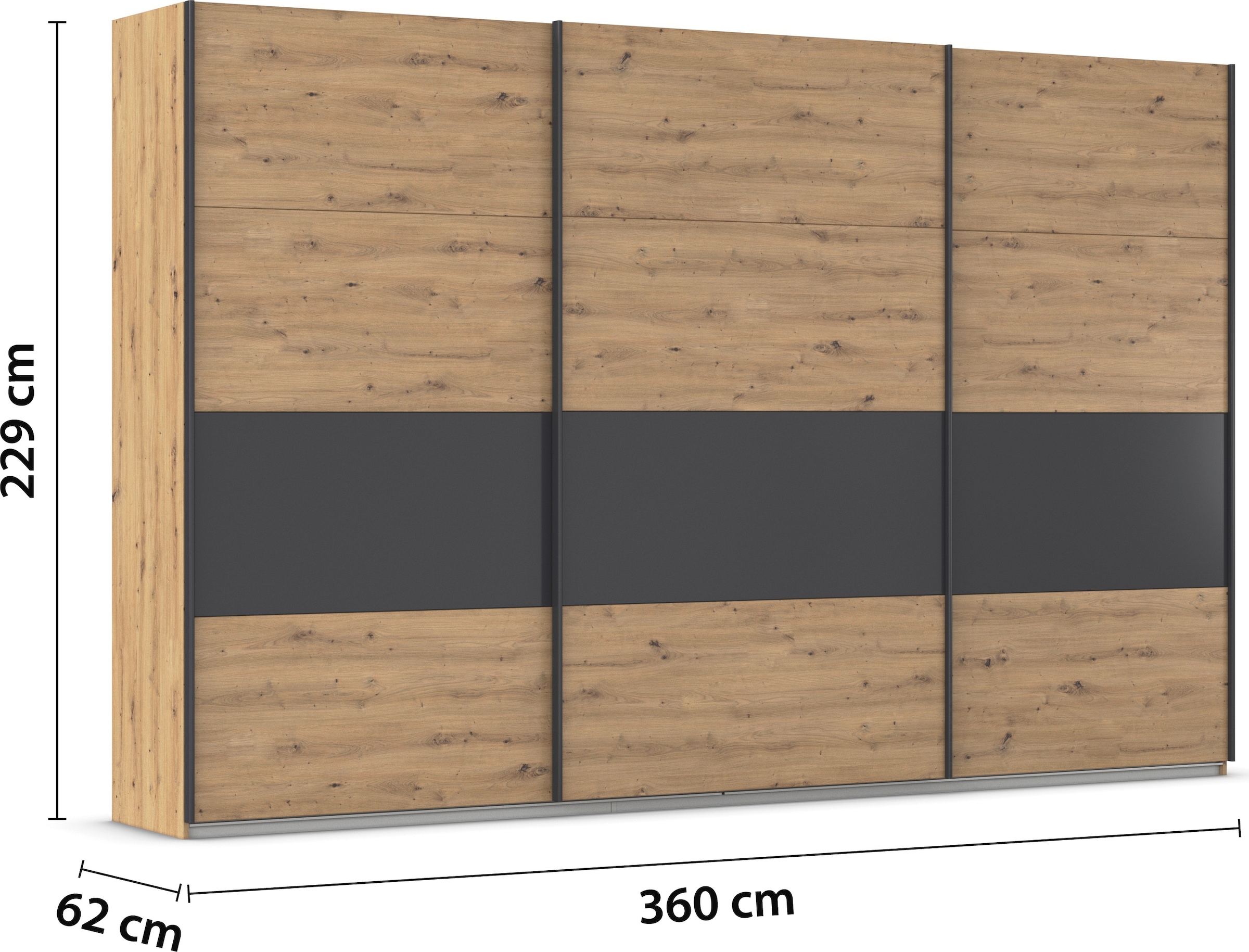 rauch Schwebetürenschrank »Schwebetürenschrank Kleiderschrank Schrank Garderobe CORTONA«, inkl. Inneneinteilung, 2 Stoffboxen und zusätzlichen Einlegeböden