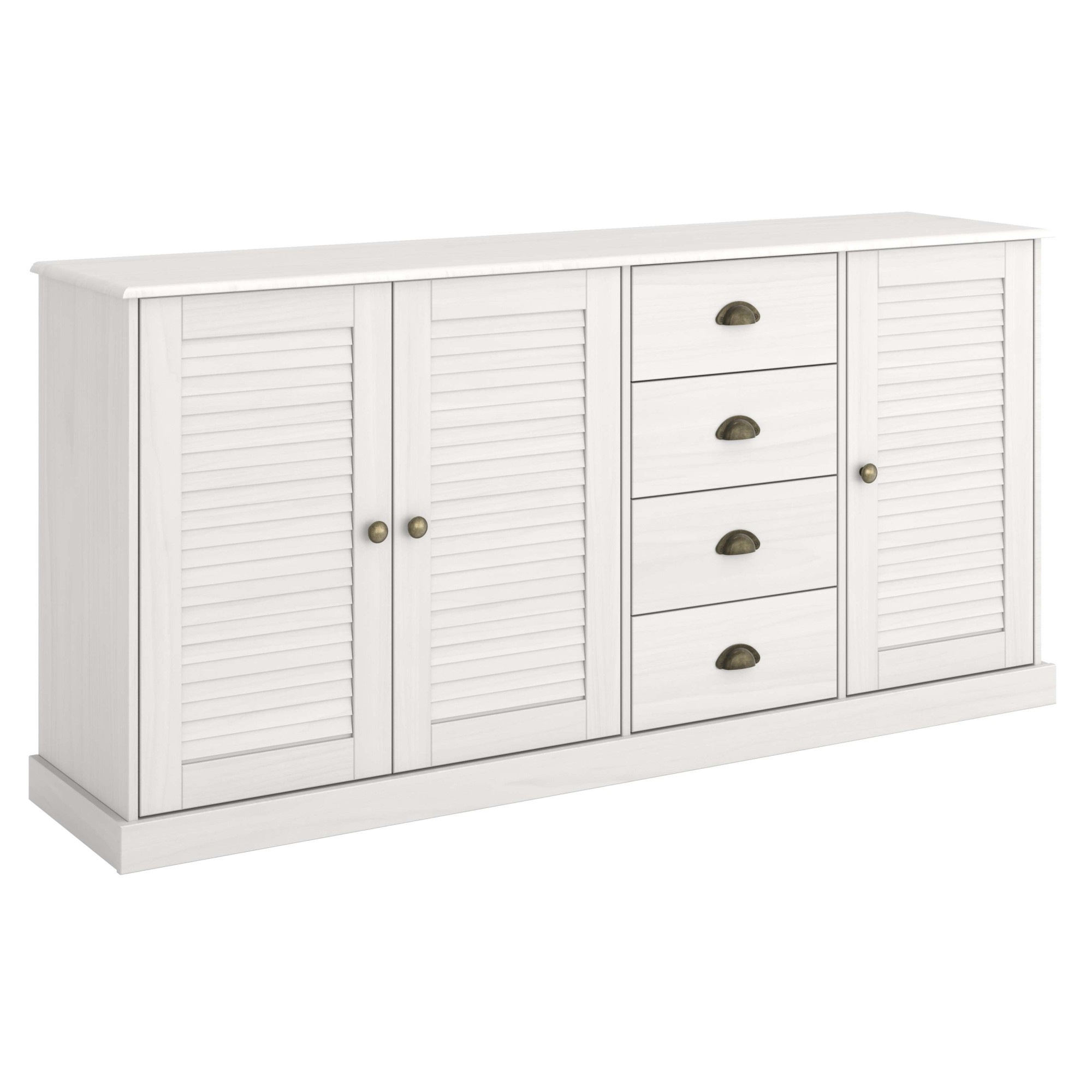 OTTO home Sideboard "Turia, mit Lamellentüren" Kommode aus massivem Kiefernholz, FSC, 4 Schubkasten, Breite 166 cm