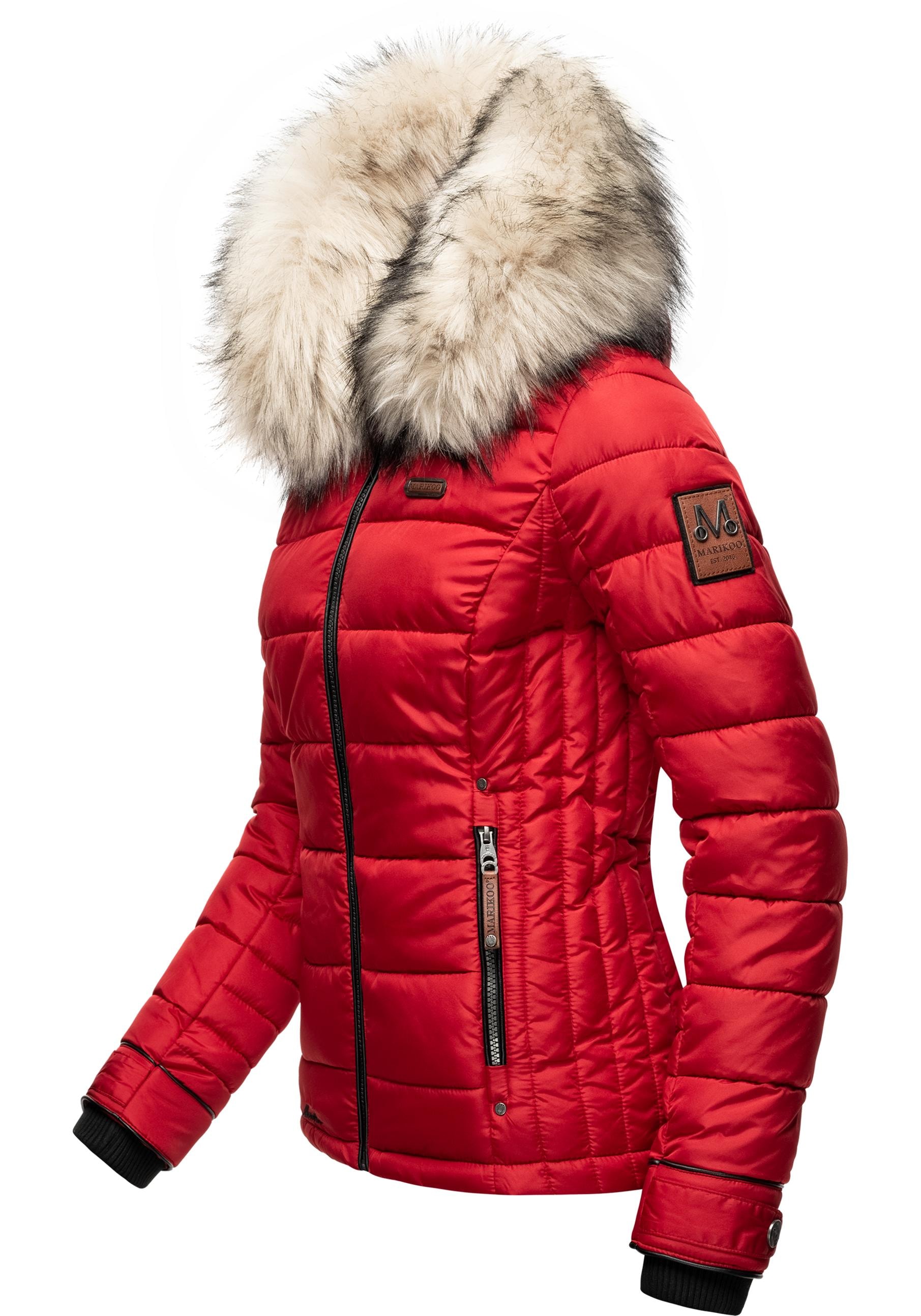 Marikoo Winterjacke »Lerikaa«, mit Kapuze, Winter Steppjacke mit abnehmbarem Kunstfell