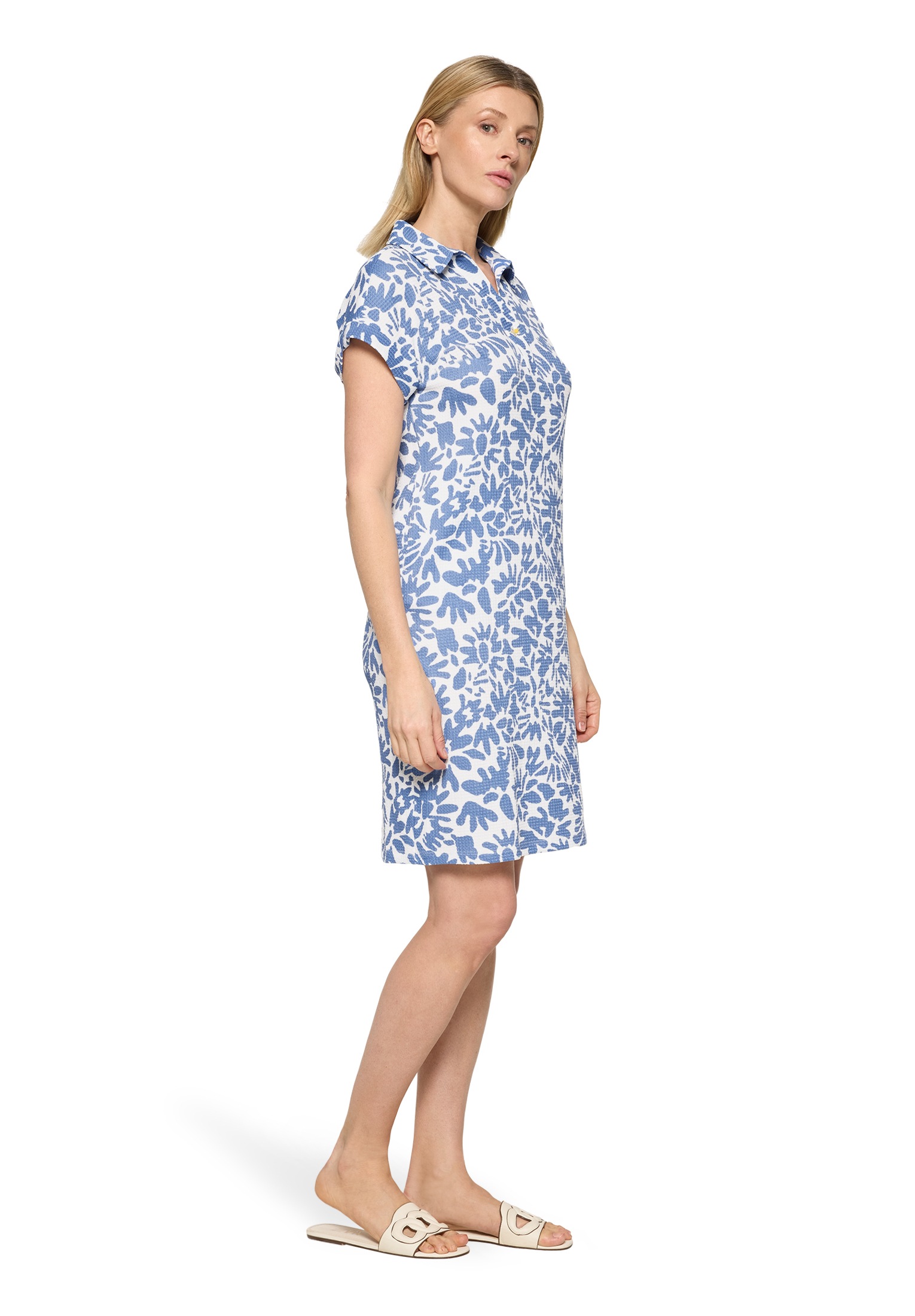 Cartoon Women's Printed Dress White/Blue Size 40 3