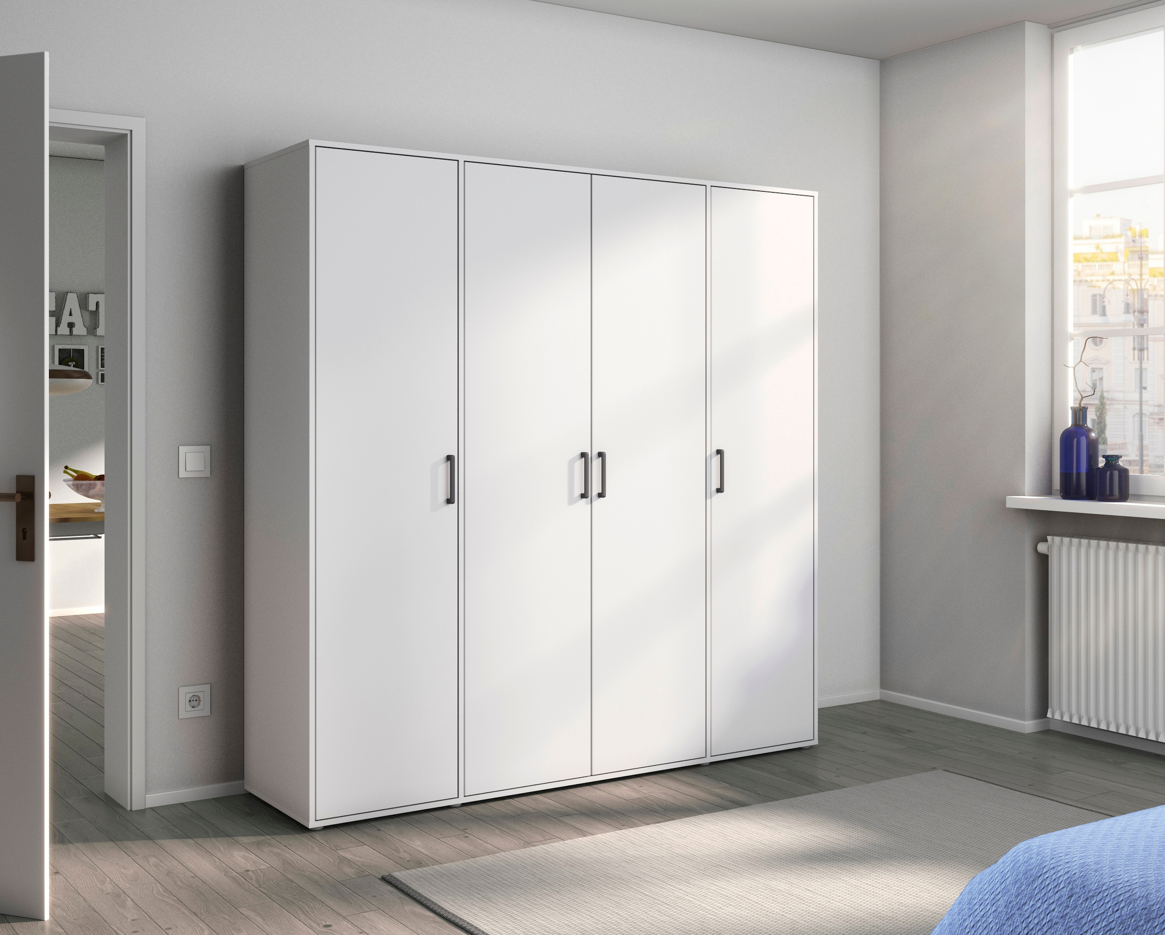 rauch Kleiderschrank »VOYAGER Garderobe Wäscheschrank TOPSELLER Schlafzimmer«, (in 3 verschiedenen Ausstattungen BASIC/CLASSIC/PREMIUM), Schrank mit modernen Griffen in viel Stauraum MADE IN GERMANY