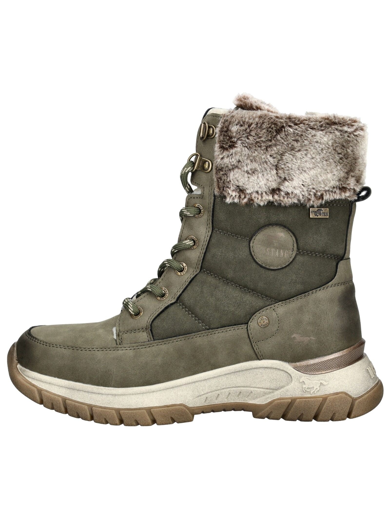 Mustang Shoes Schnürstiefelette "Mustang Shoes Stiefelette Lederimitat/Text günstig online kaufen