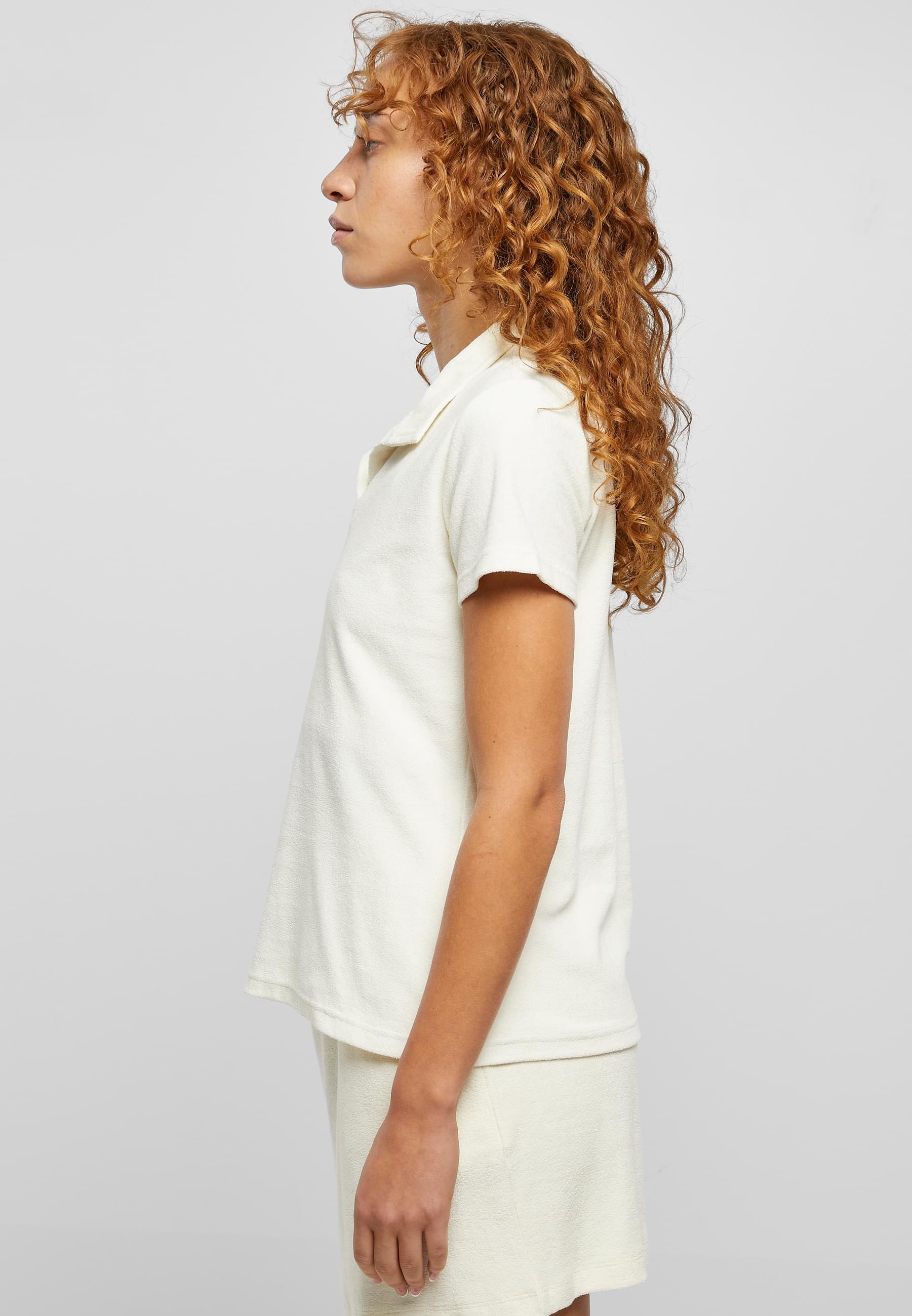 URBAN CLASSICS Kurzarmshirt »Urban Classics Damen Ladies Towel Polo Tee«, (1 tlg.)