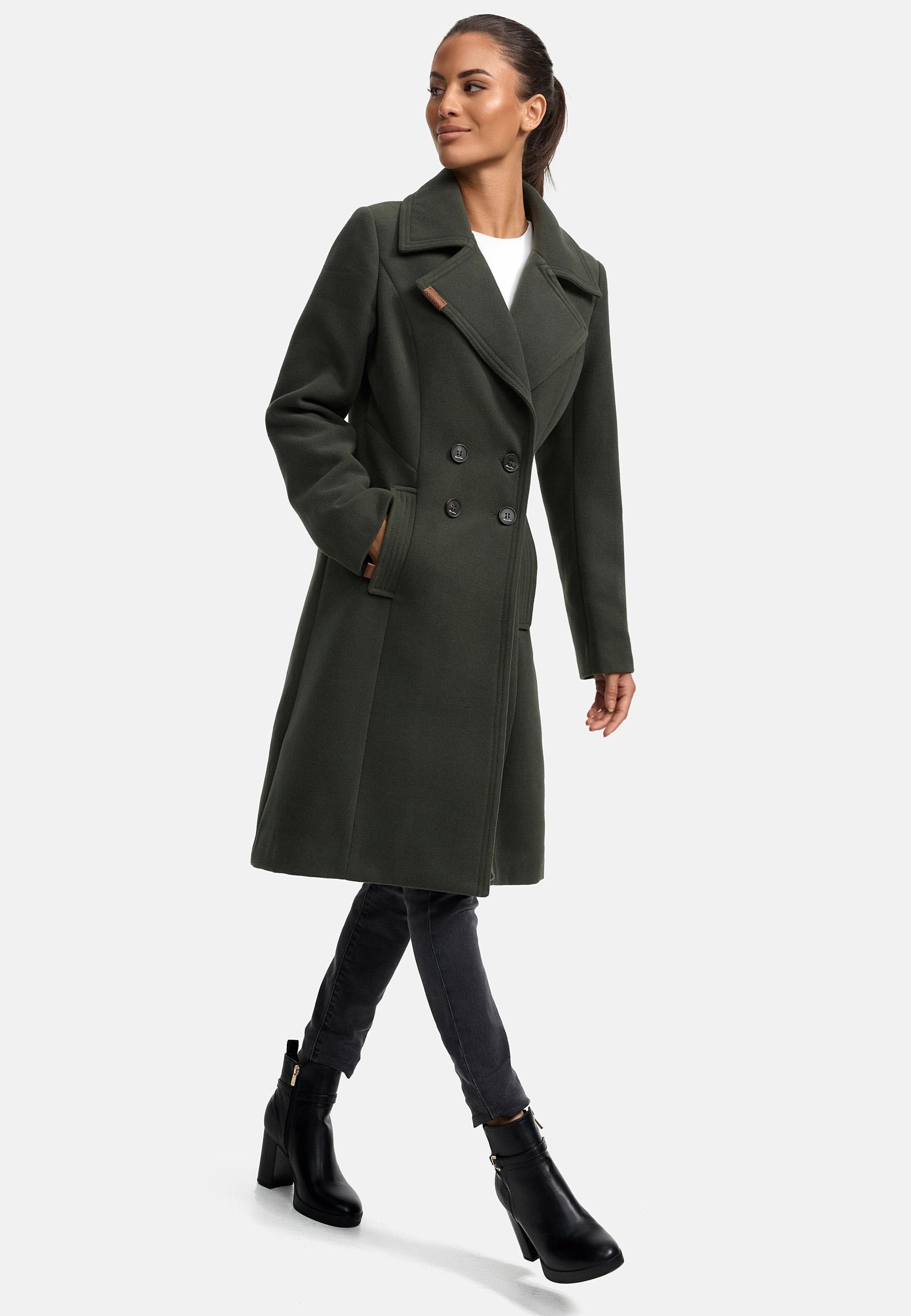 Navahoo Wintermantel »Wooly«, edler Damen Trenchcoat in Wollmantel-Optik